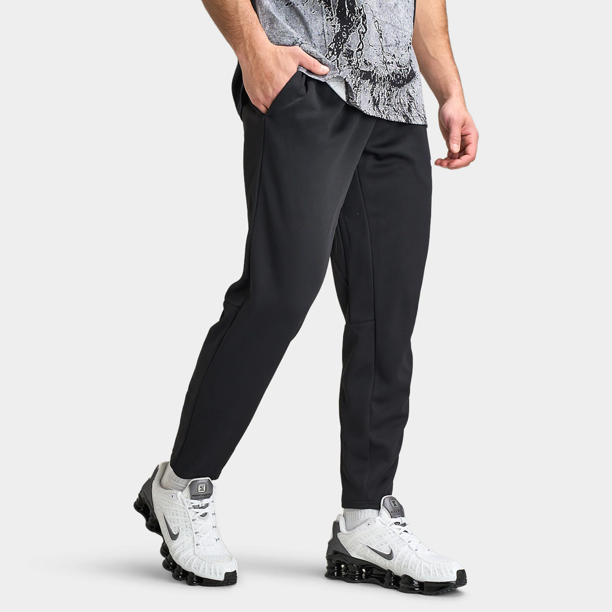 Nike Men's UV Flex Fleece Pant Black / Black - White - Image 3