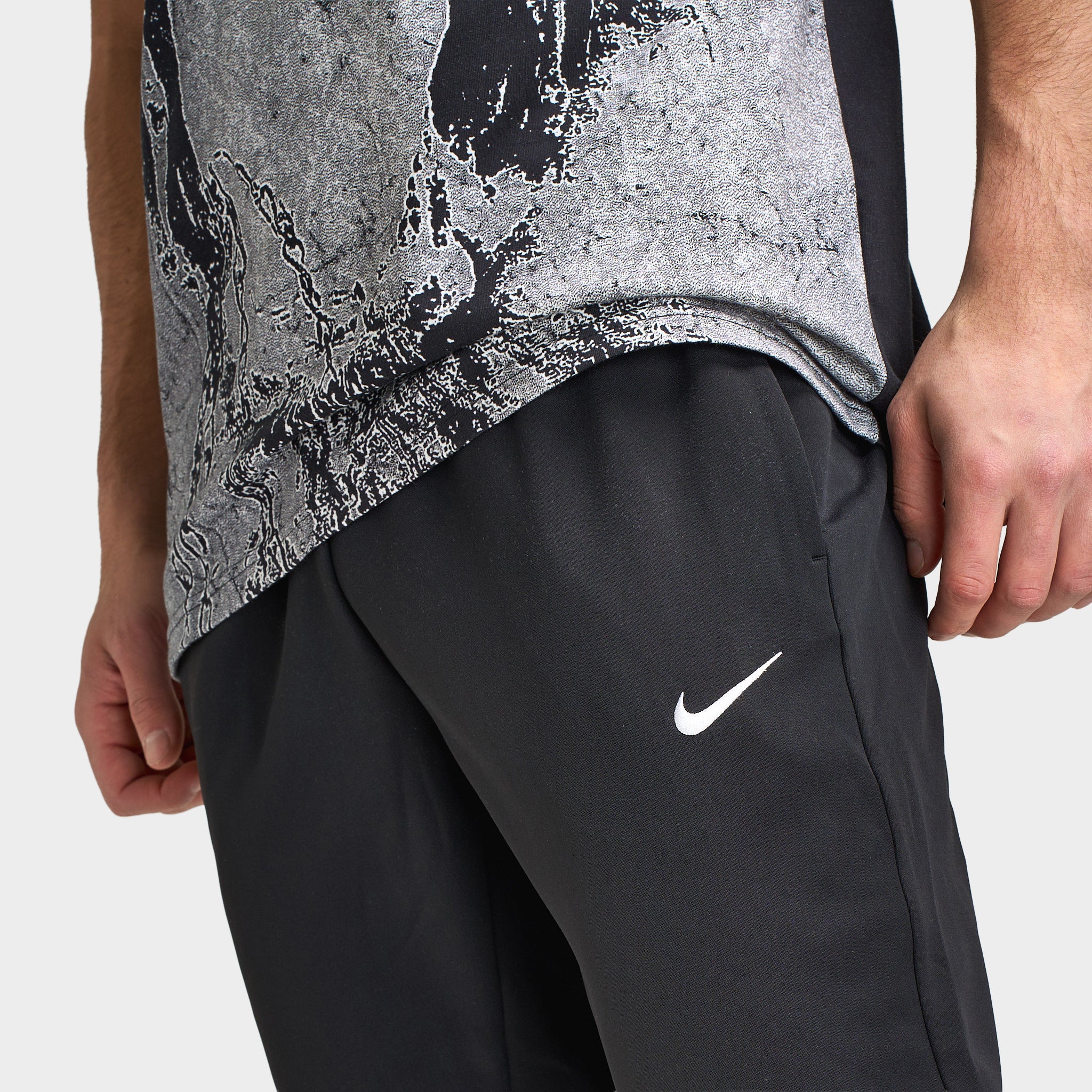 Nike Men's UV Flex Fleece Pant Black / Black - White - Image 5