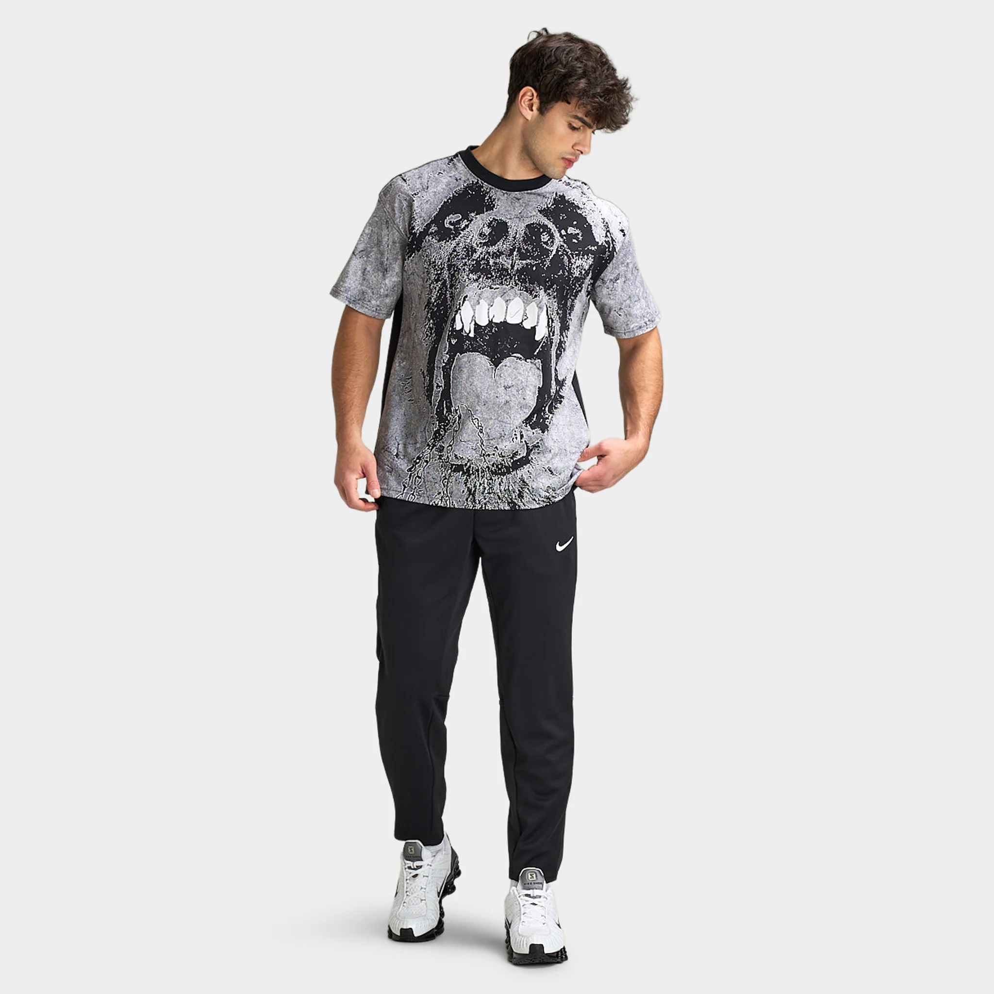Nike Men's UV Flex Fleece Pant Black / Black - White - Image 6