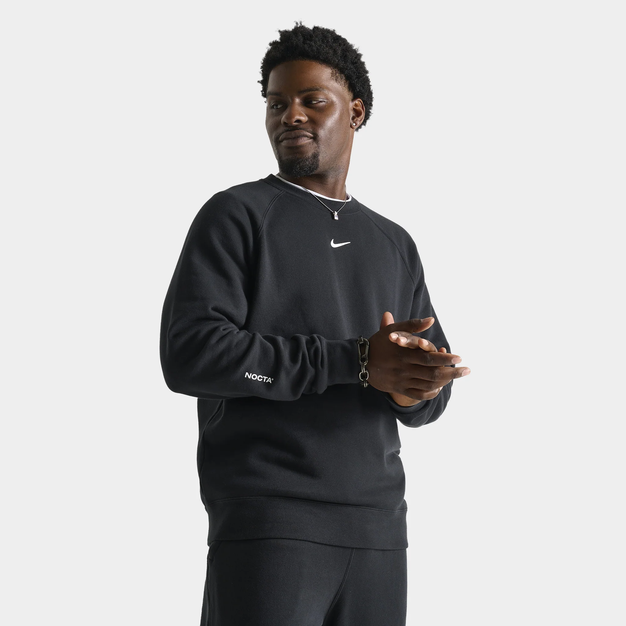 Nike NOCTA CS Cardinal  Fleece Crewneck Black / White - Image 5