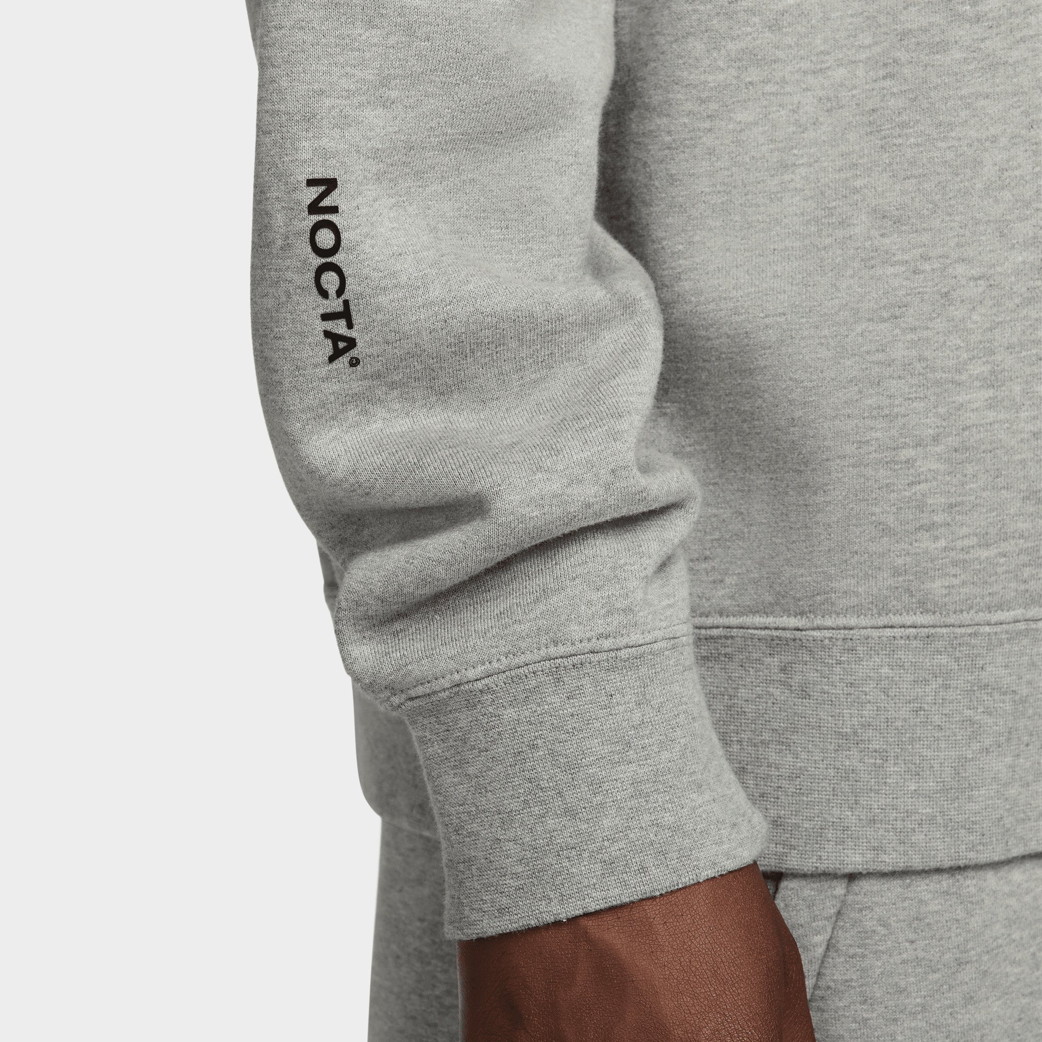Nike NOCTA Fleece CS Crewneck Dark Grey Heather / Black - Image 9