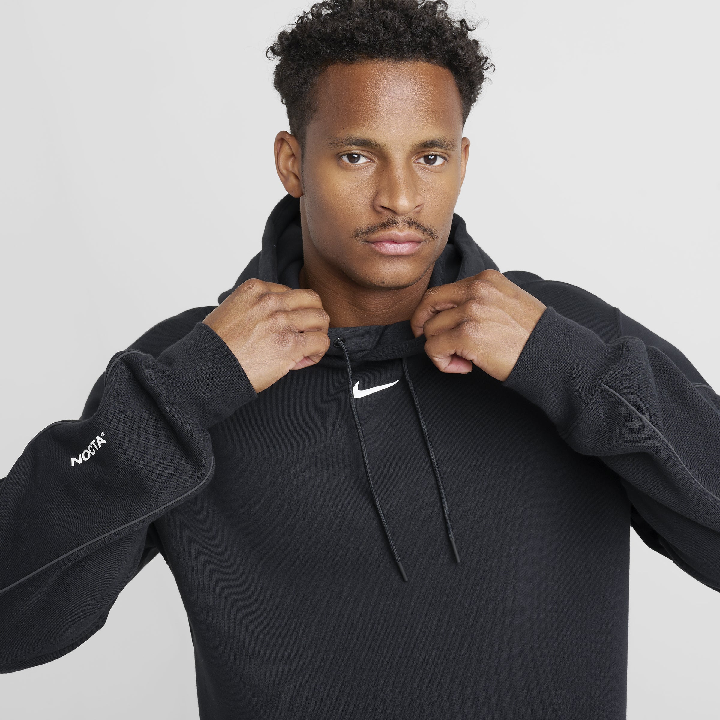 Nike NOCTA Cardinal Fleece Pullover Hoodie Black / White - Image 4