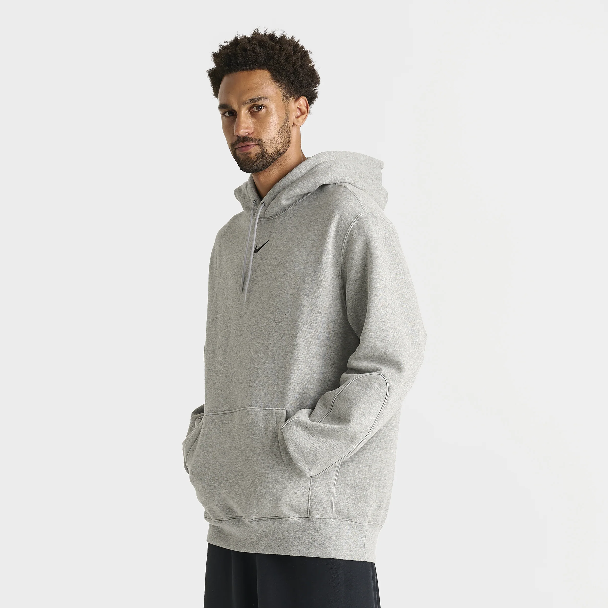 Nike NOCTA Cardinal Fleece Pullover Hoodie Dark Grey Heather / Metallic Silver - Black - Image 3