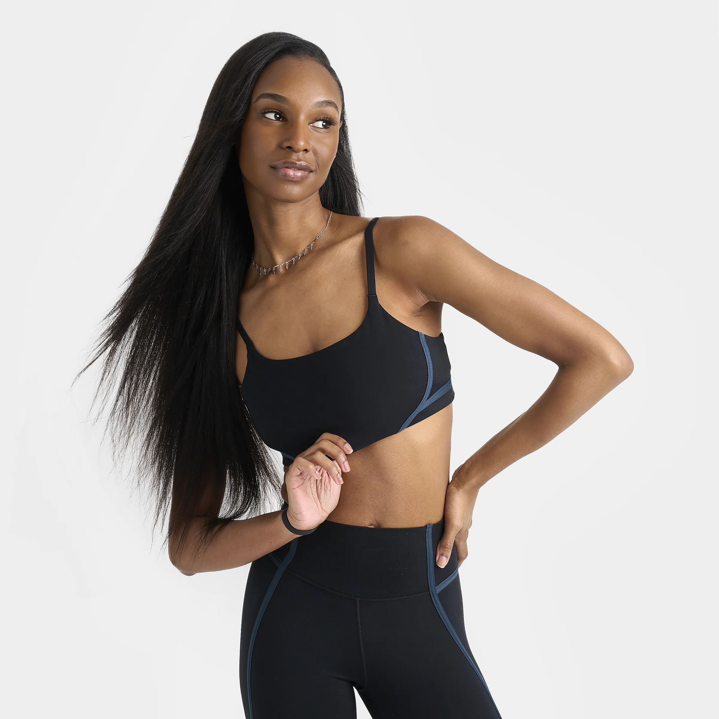 Nike One Women's Convertible Light-Support Sports Bra Black / Black - Armory Navy - Image 3