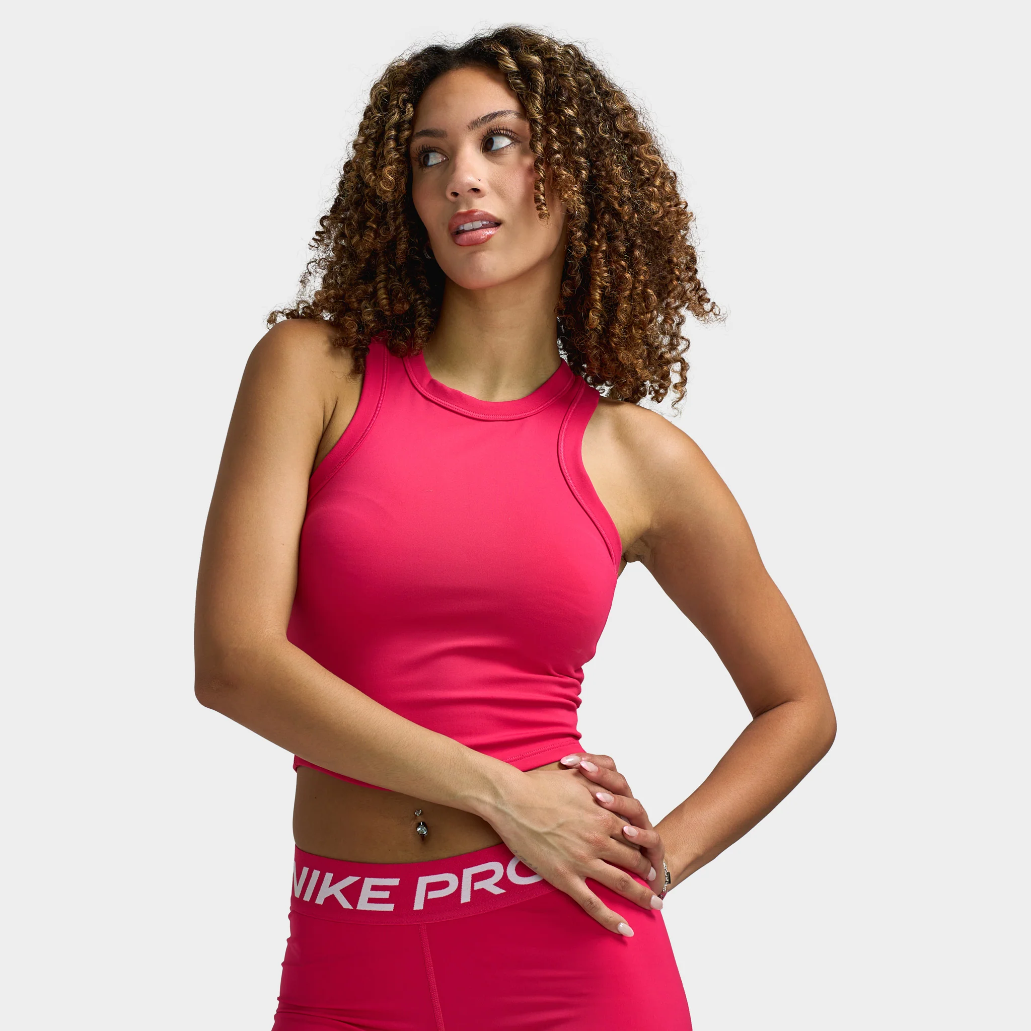 Nike One Women's Dri-FIT Cropped Tank Top / Rush Pink - Image 3