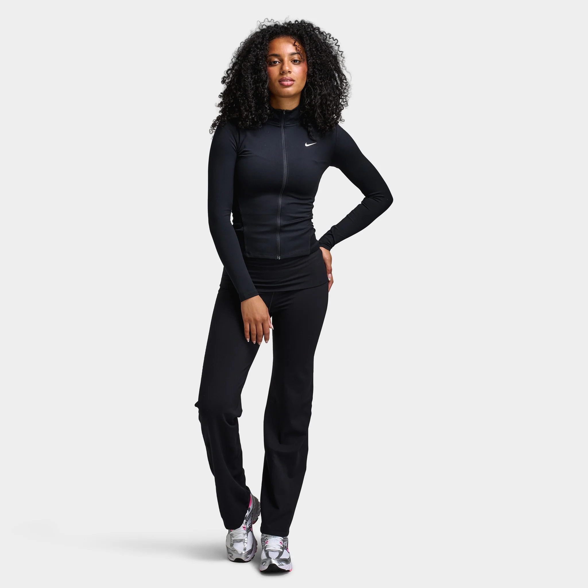 Nike One Women's Dri Fit Fullzip Fitted Jacket Black / White - Image 6
