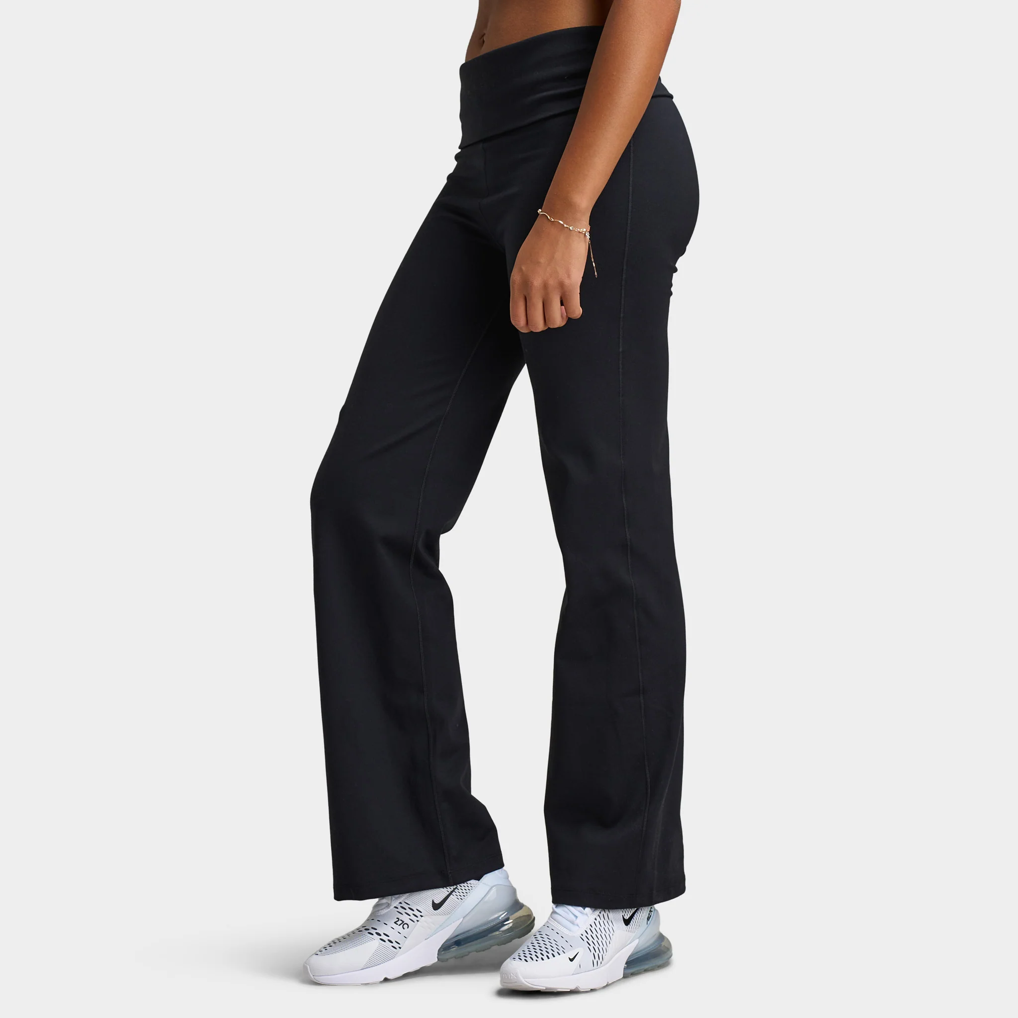 Nike One Women's Dri-FIT High Waisted Fold-Over Pants / Black - Image 3