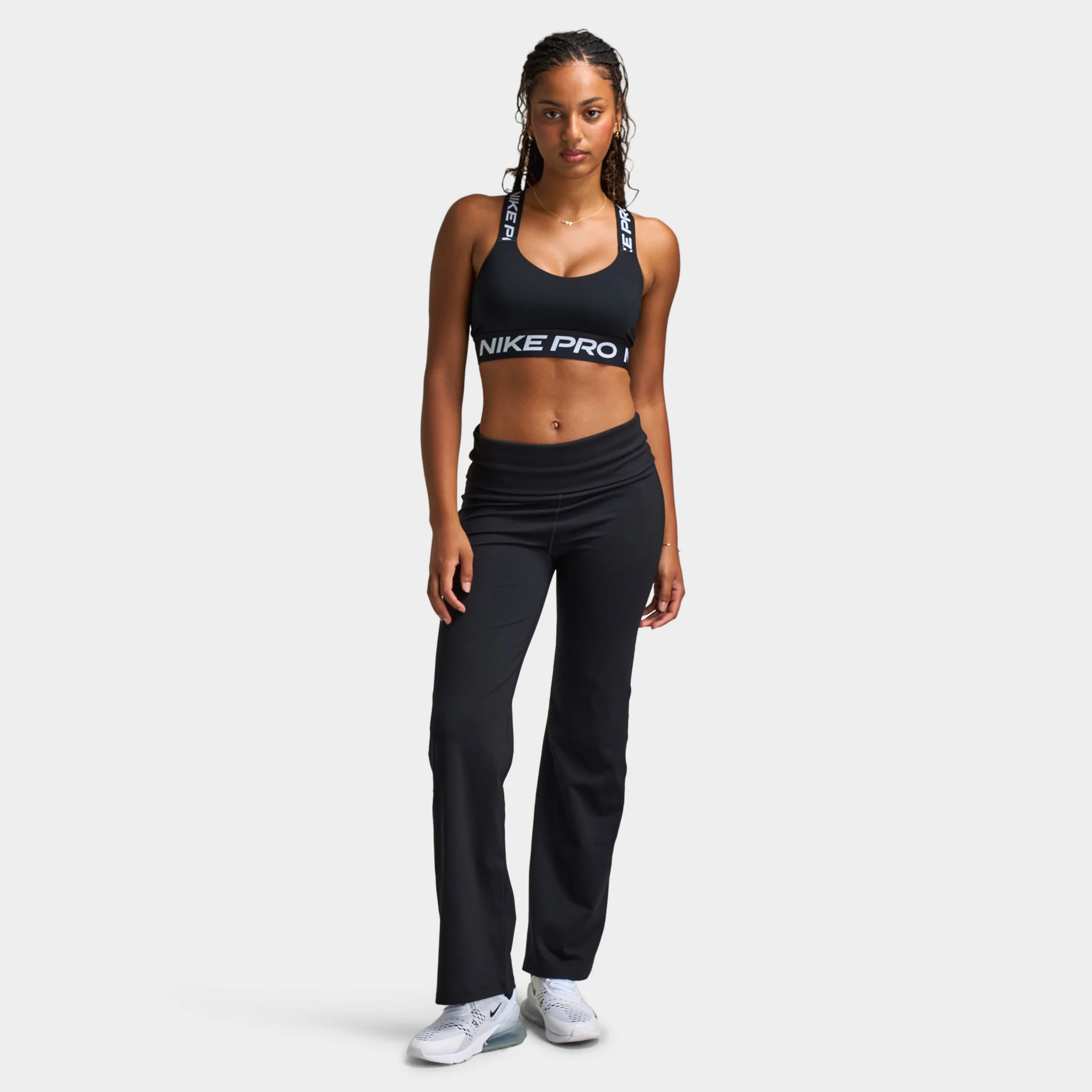 Nike One Women's Dri-FIT High Waisted Fold-Over Pants / Black - Image 6