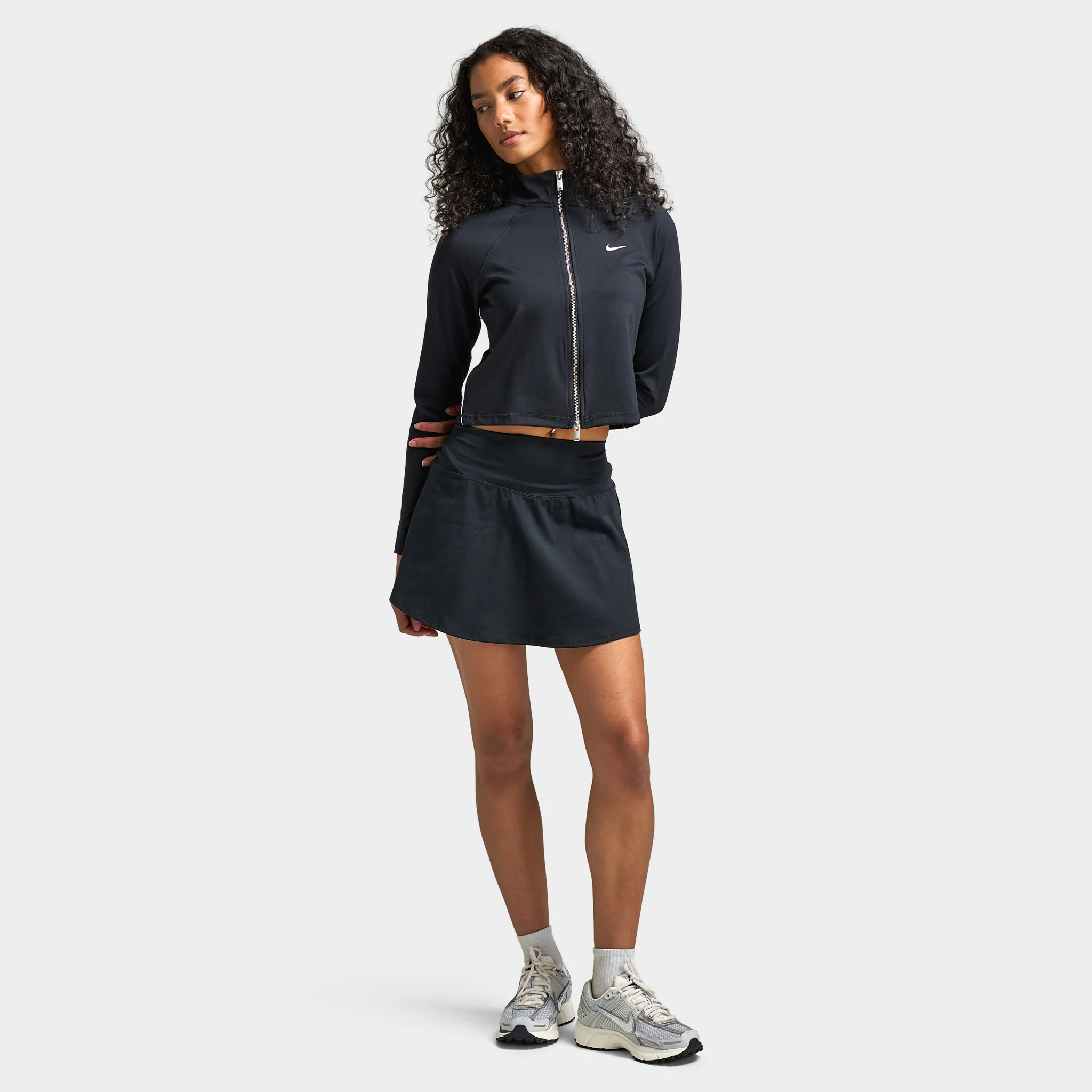 Nike One Women's Dri-FIT Skirt Black / White - Image 6