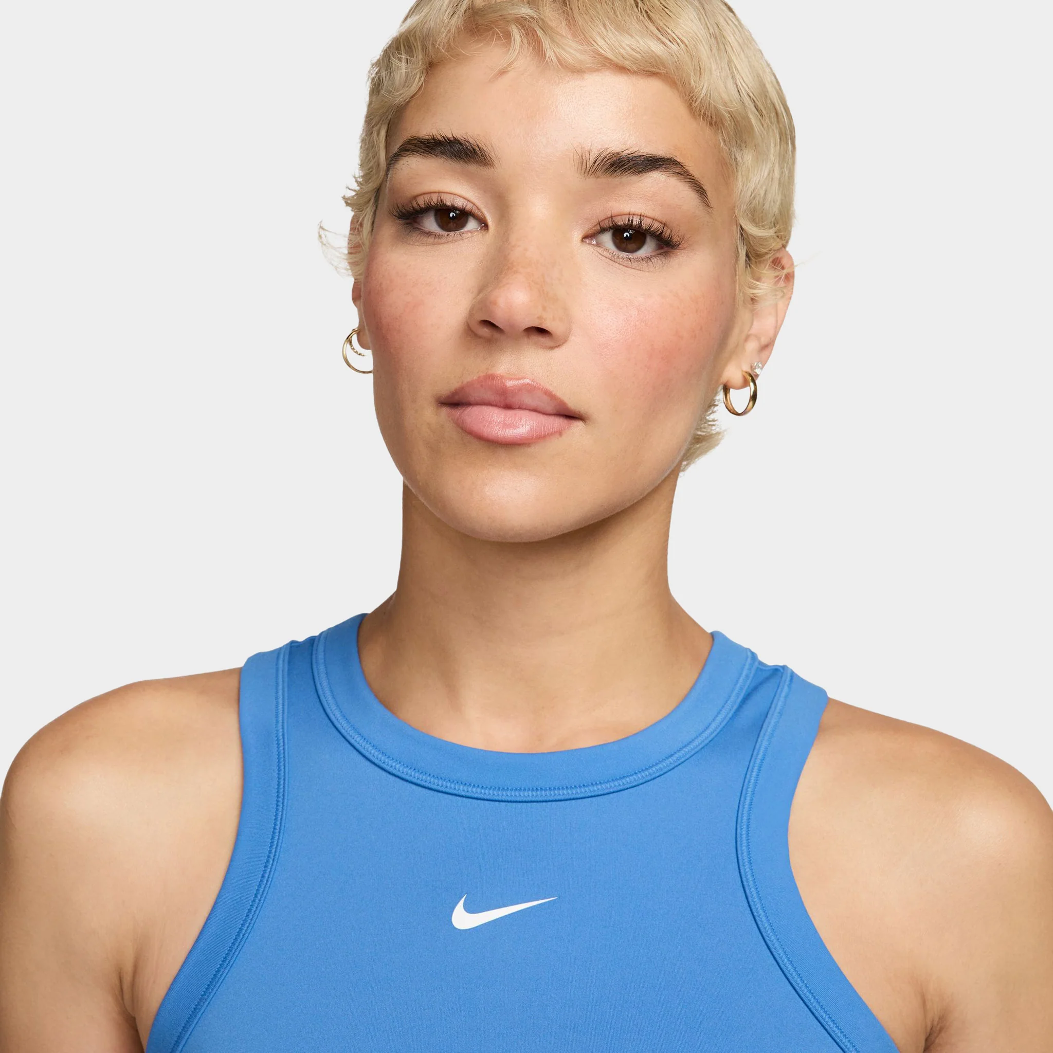 Nike One Women's Fitted Crop Tank / University Blue / White - Image 3