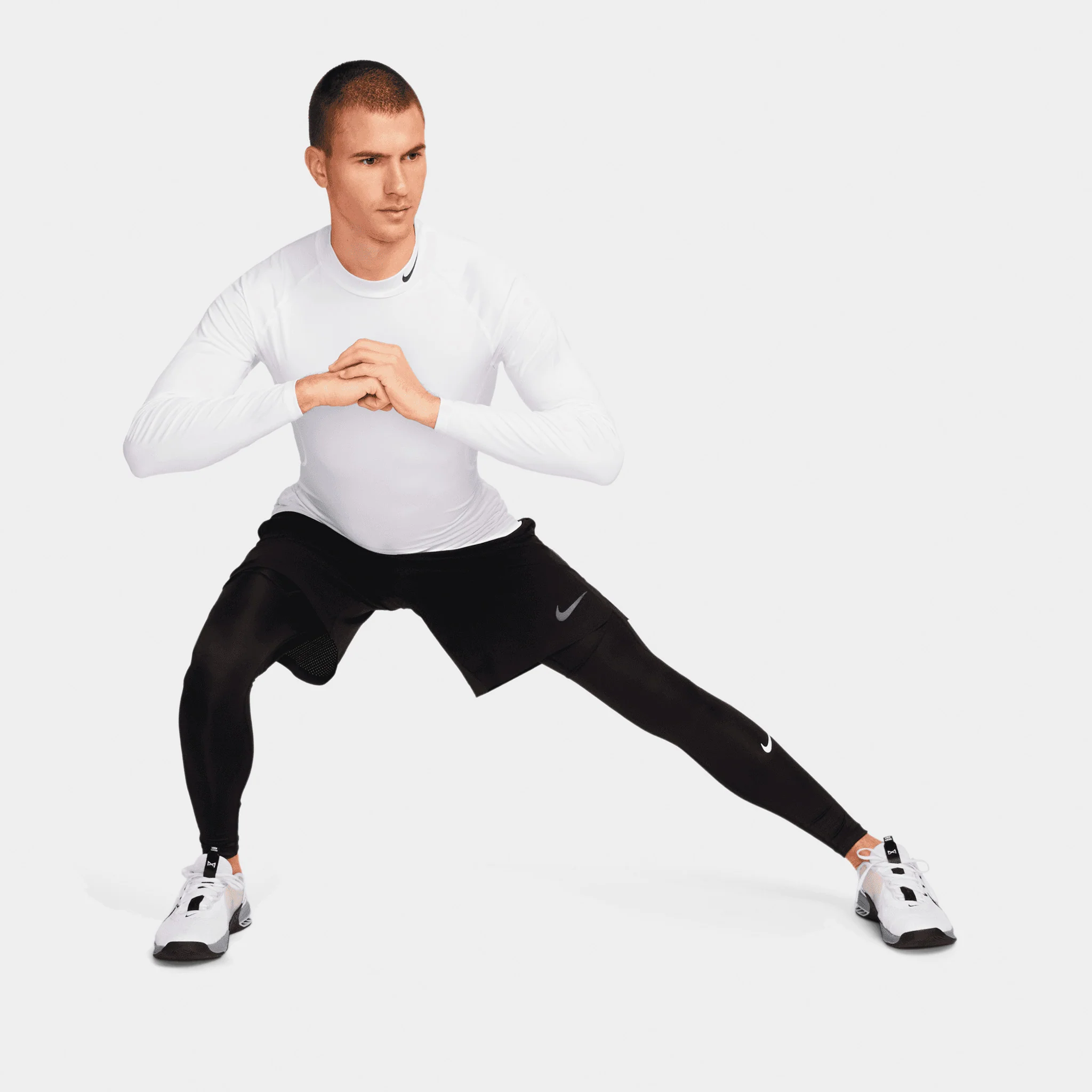 Nike Pro Dri-FIT Fitness Tights Black / White - Image 6