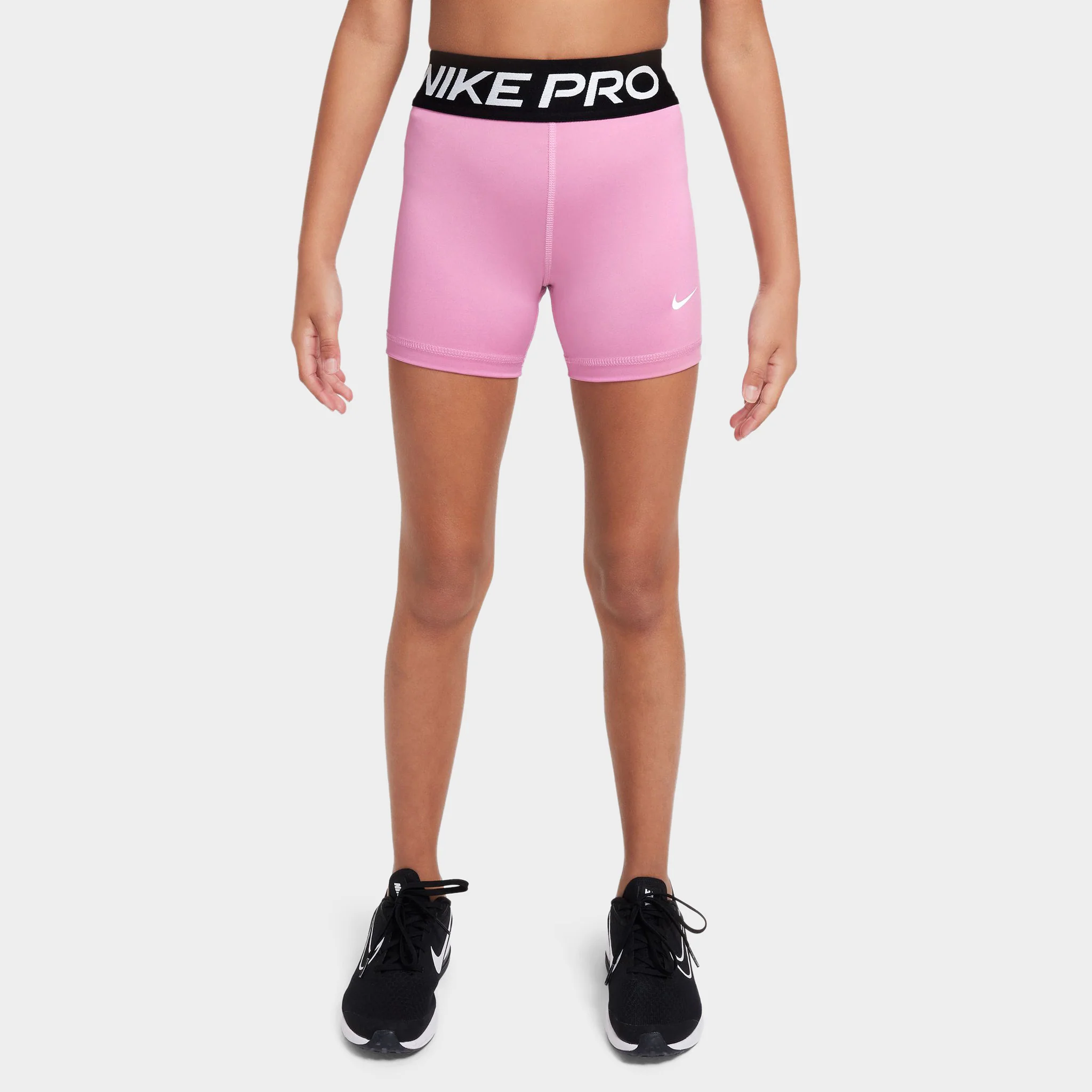 Nike Pro Girls' Shorts Magic Flamingo / White - Image 2