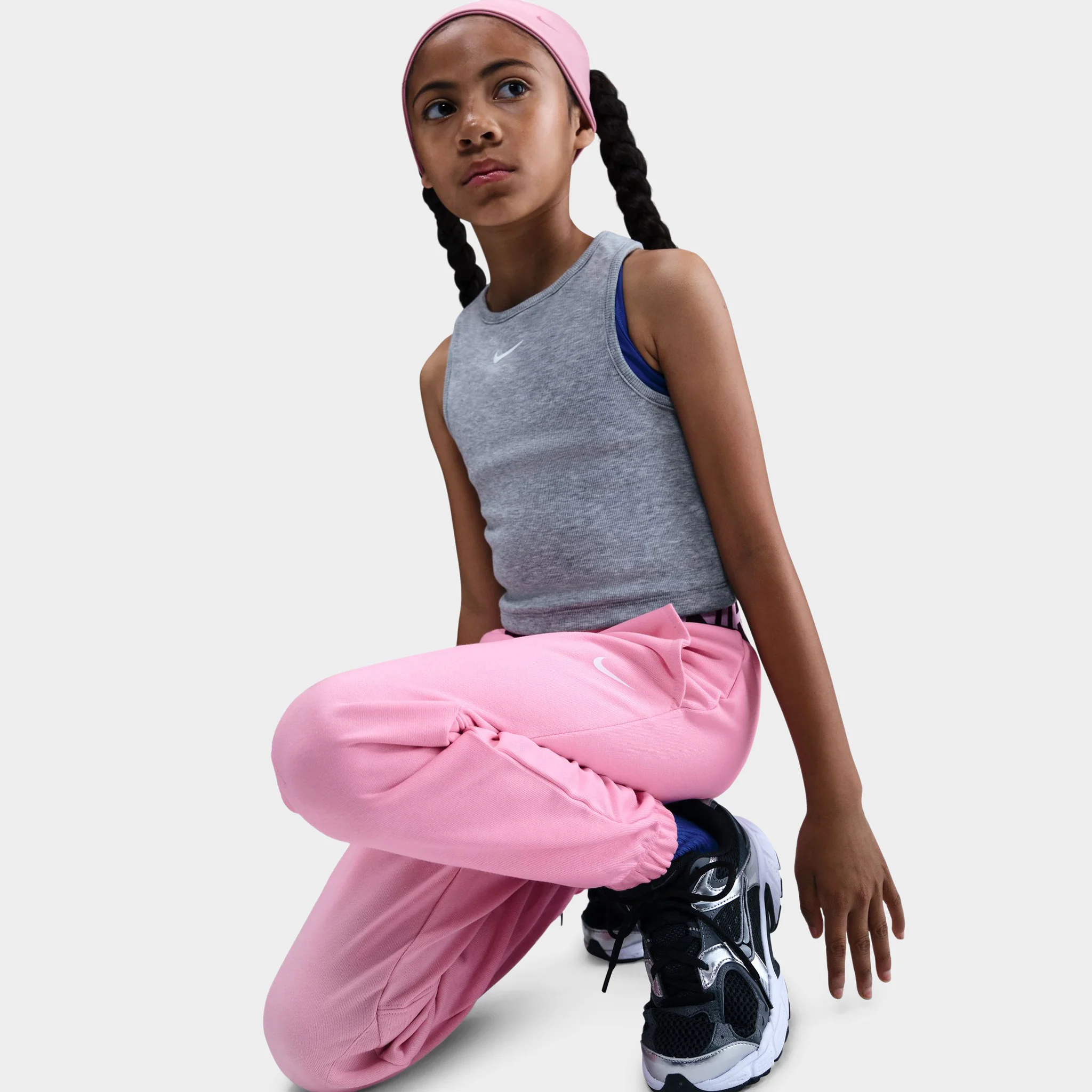 Nike Pro Junior Girls' Dri Fit Fleece Joggers / Med Soft Pink - Image 3