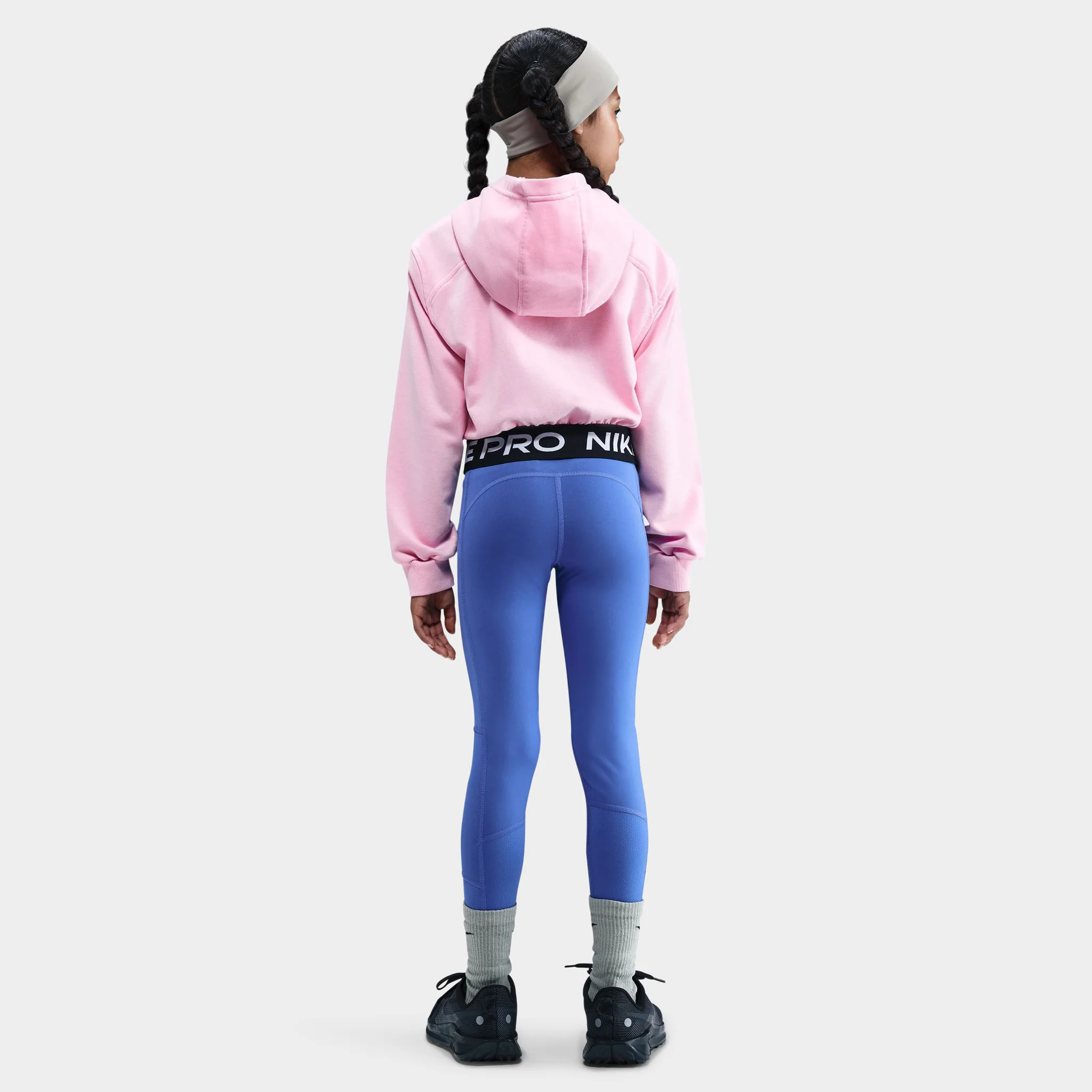 Nike Pro Junior Girls' Dri Fit Full Zip Fleece Hoodie / Med Soft Pink - Image 3