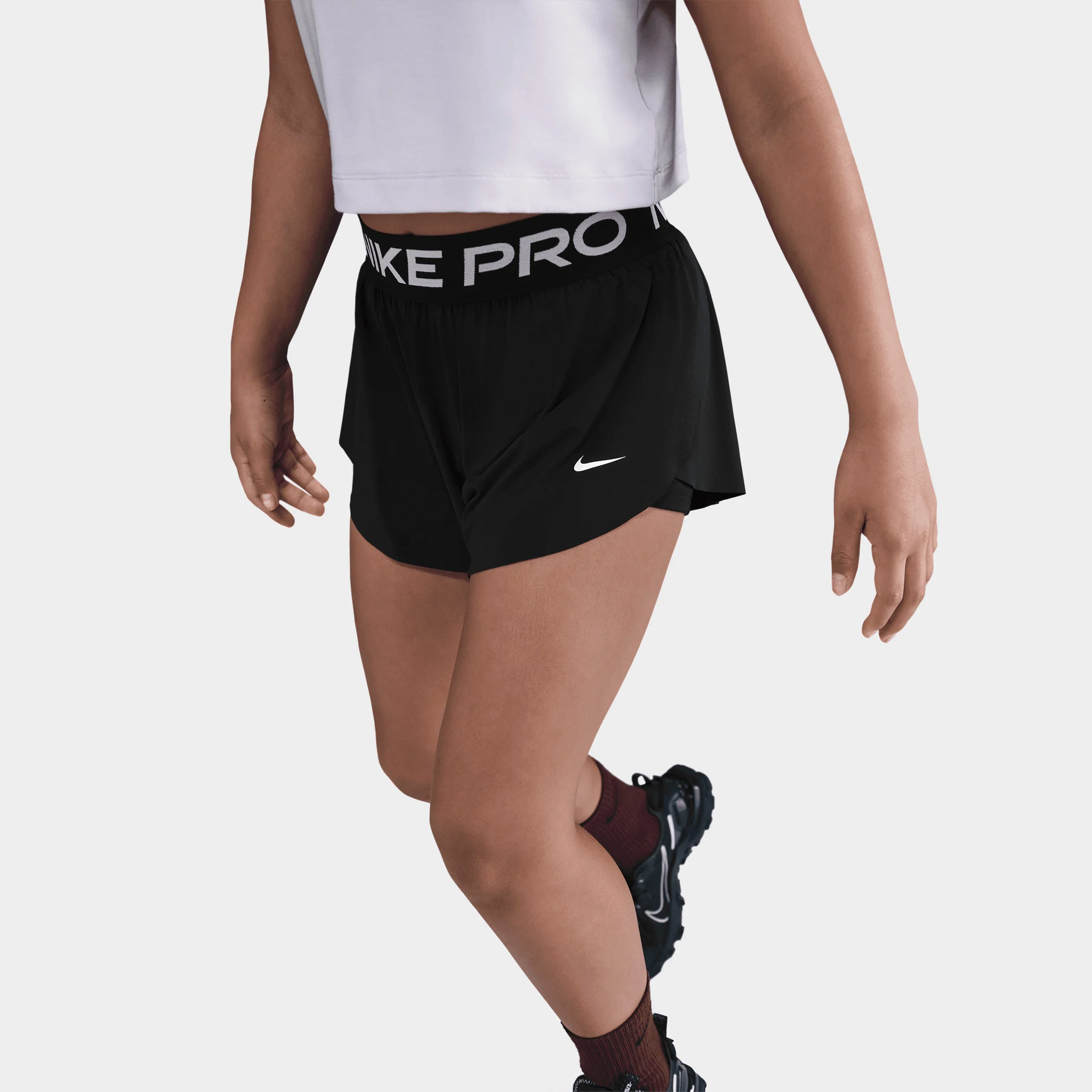 Nike Pro Juniors' 2in1 Knit Shorts / Black - Image 4