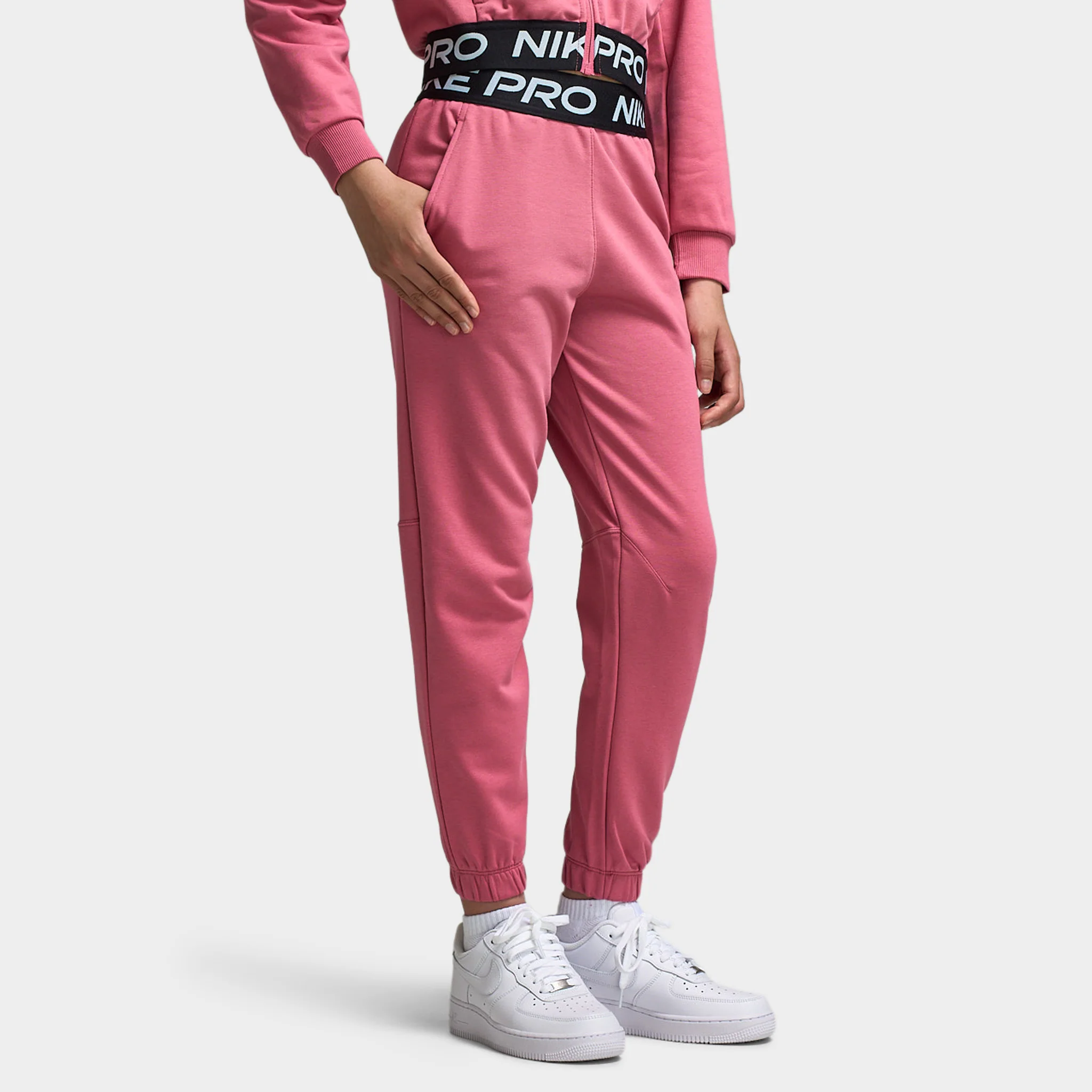 Nike Pro Juniors' Fleece Joggers Peony / Peony - Black - Image 3