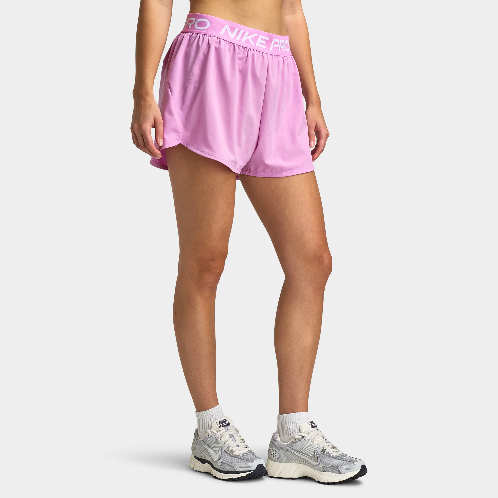 Nike Pro Women's 2in1 Shorts / Light Magenta / White - Image 3