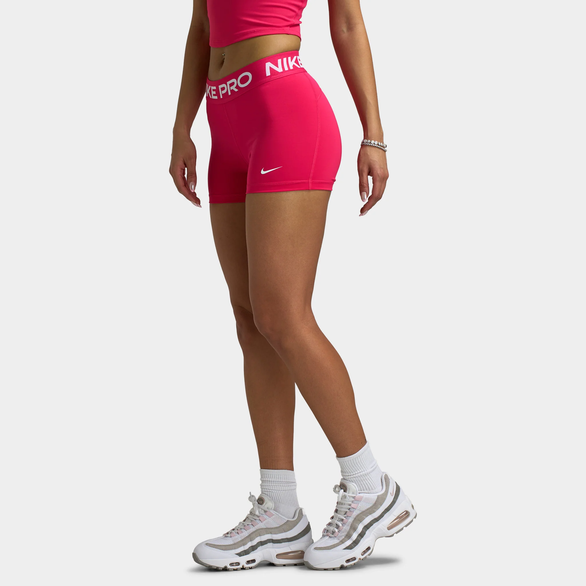 Nike Pro Women's 3" Shorts Rush Pink / White - Image 3