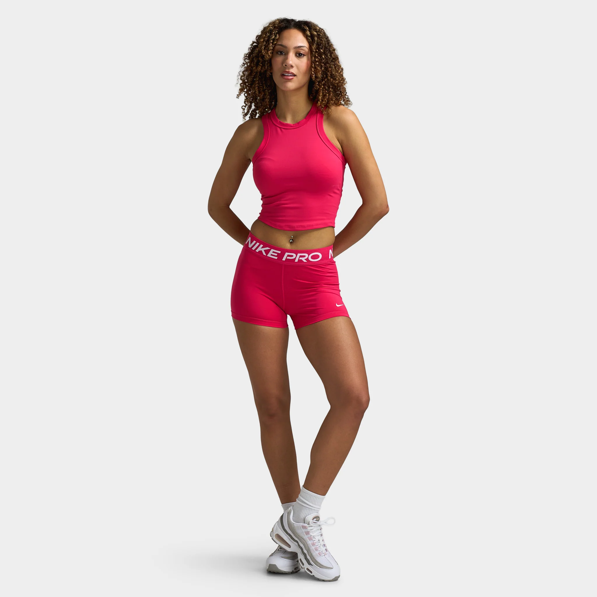 Nike Pro Women's 3" Shorts Rush Pink / White - Image 6