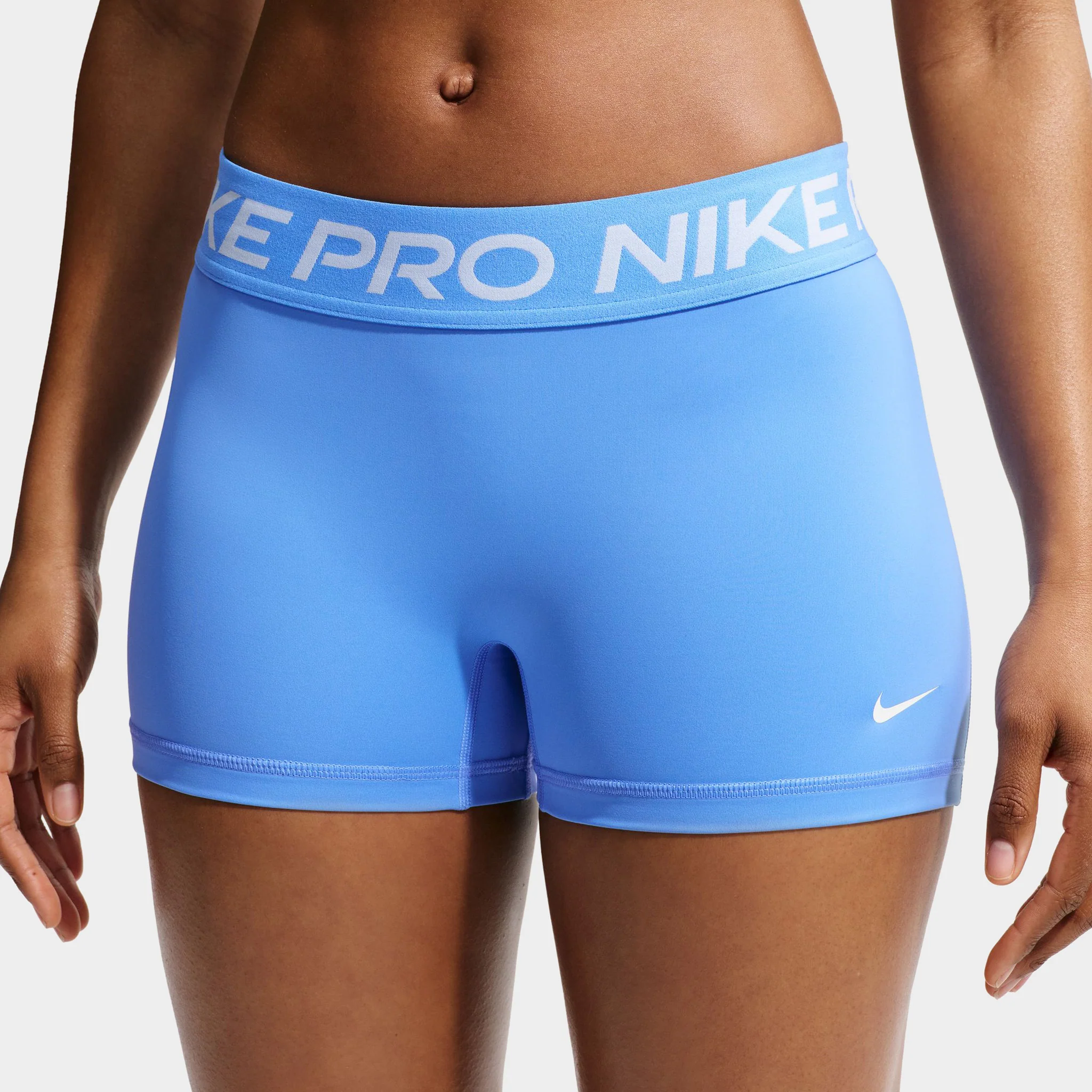 Nike Pro Women's 365 Mid Rise 3in Shorts USM / University Blue / White - Image 3