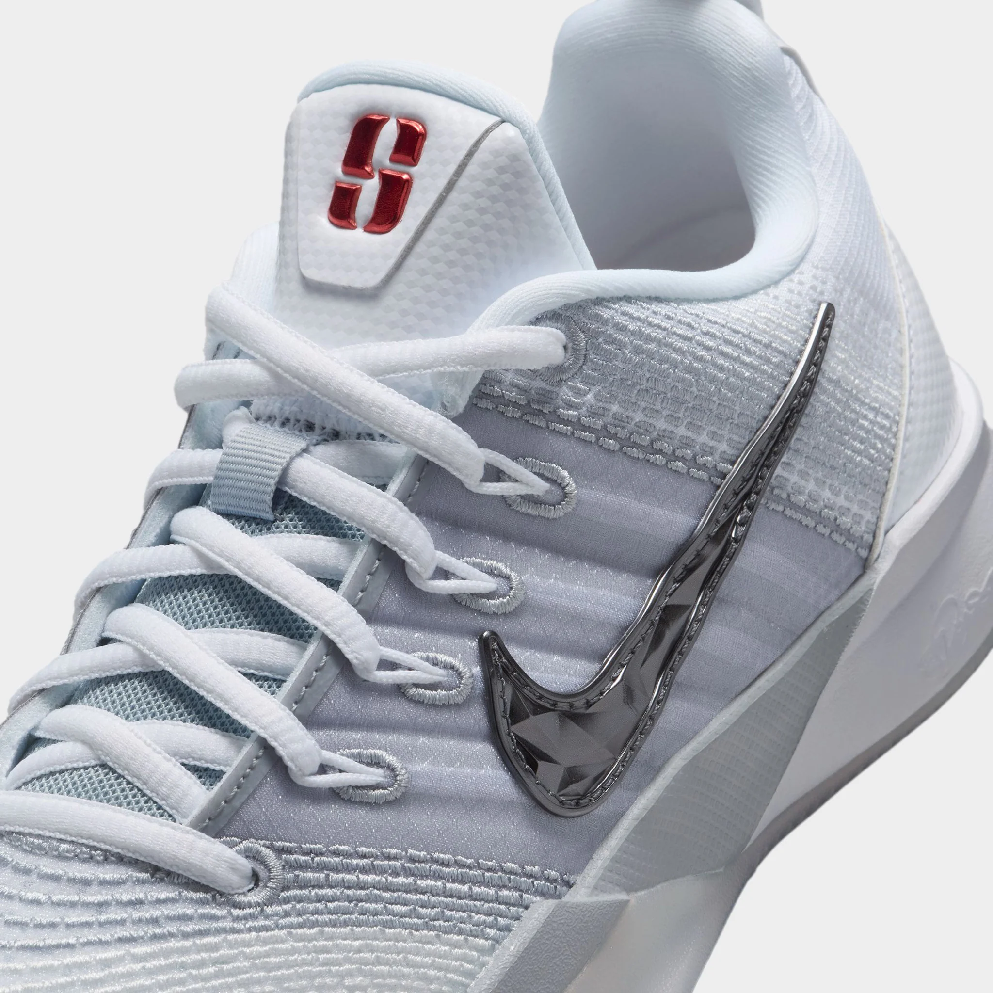 Nike Sabrina 3 GS White / Metallic Dark Grey - Wolf Grey - Image 3