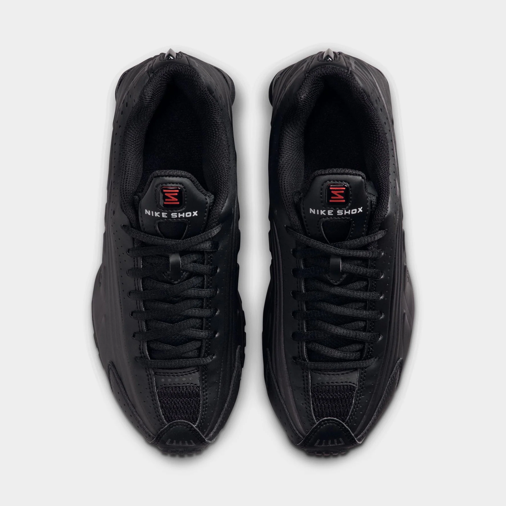 Nike Shox R4 GS Black / Black - Bright Crimson - Image 5