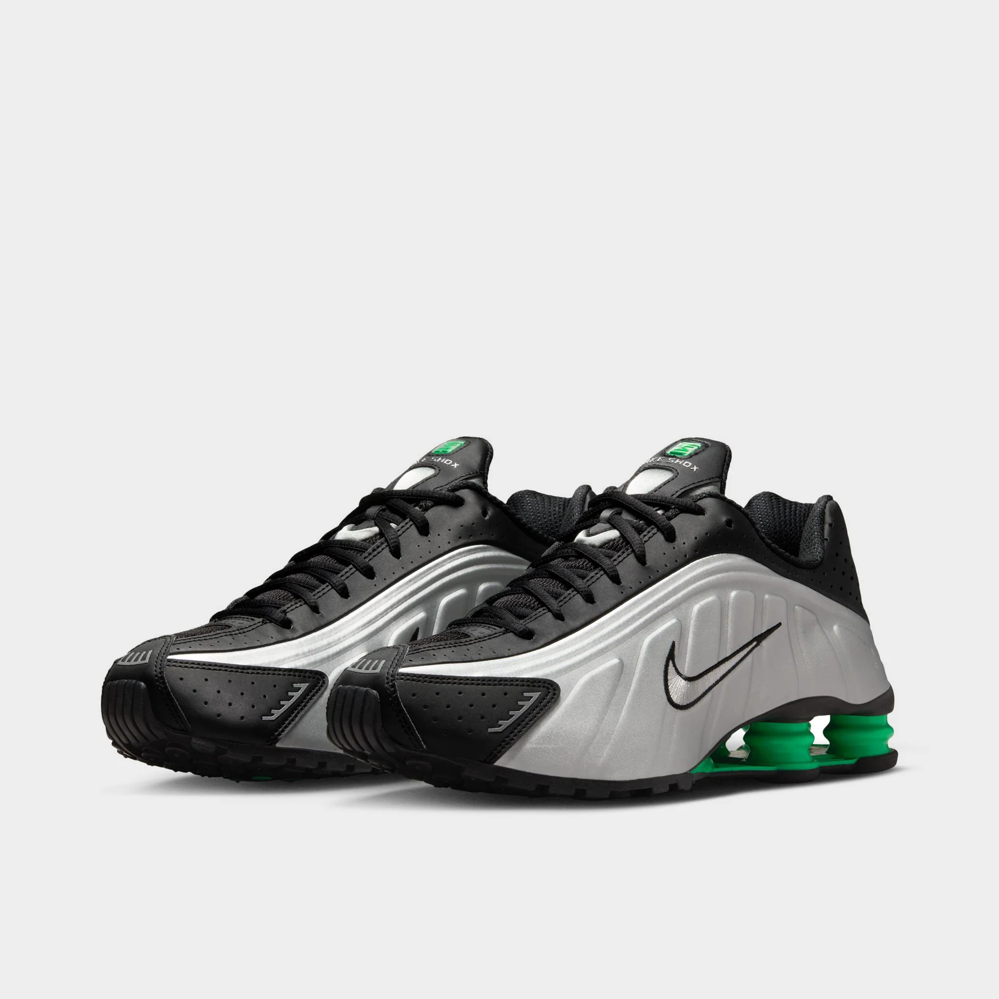 Nike Shox R4 Metallic Silver / Metallic Silver - Black - Image 2