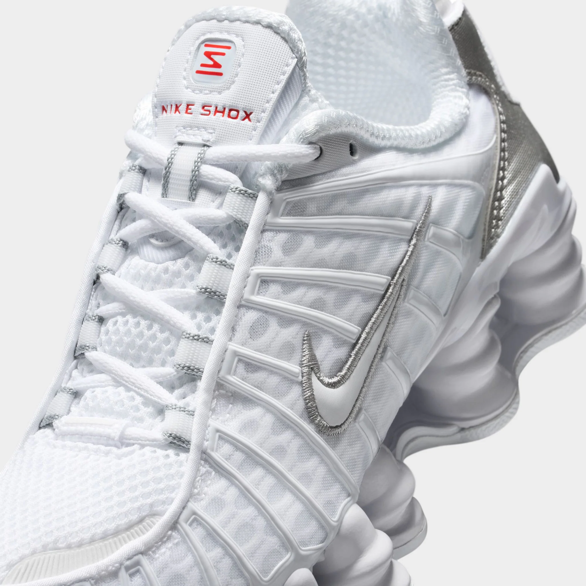 Nike Shox TL GS White / White - Metallic Silver - Image 3