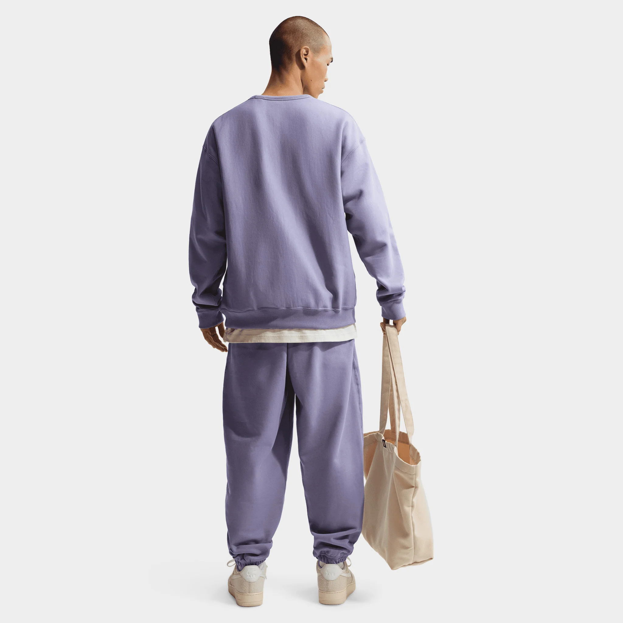 Nike Solo Swoosh Cuffed Fleece Pants / Iron Purple - Image 4