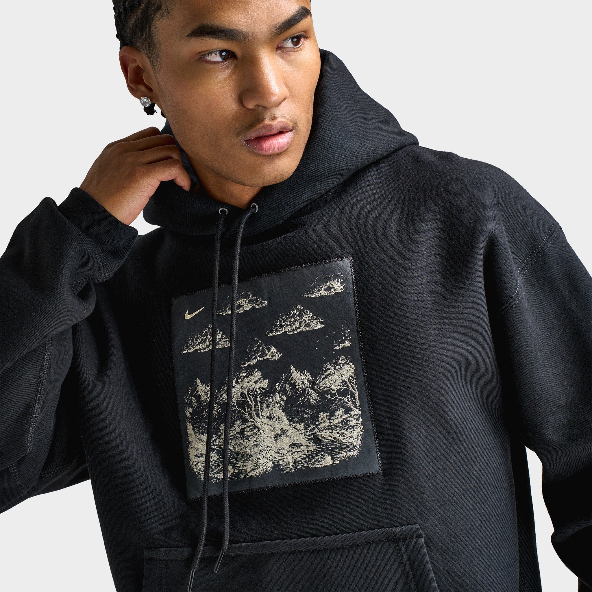 Nike Solo Swoosh Fleece Hoodie / Black - Image 5