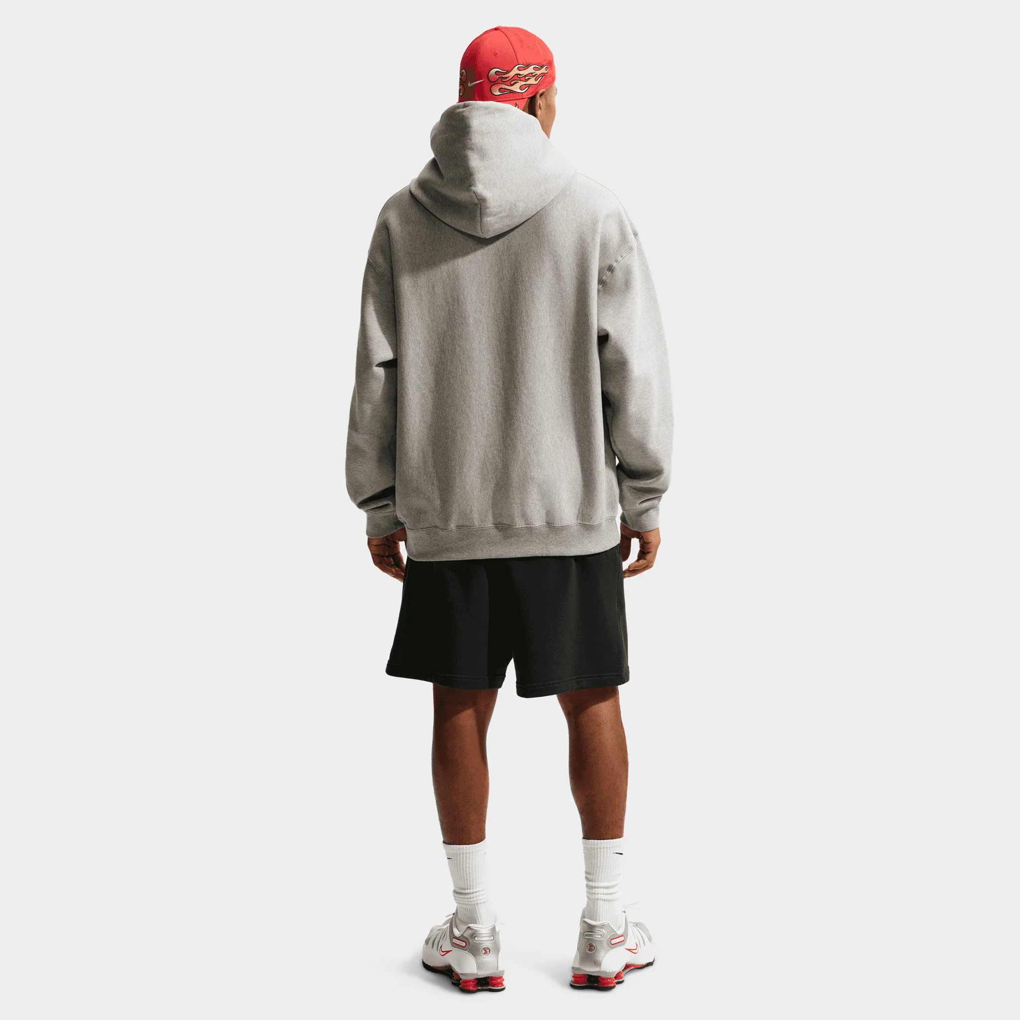 Nike Solo Swoosh Fleece Hoodie / Grey Heather - Image 4