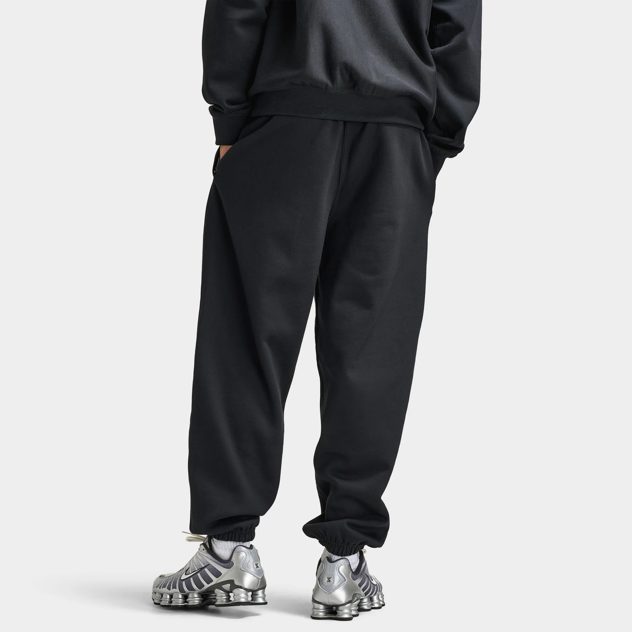 Nike Solo Swoosh Fleece Pants Black / White - Image 2