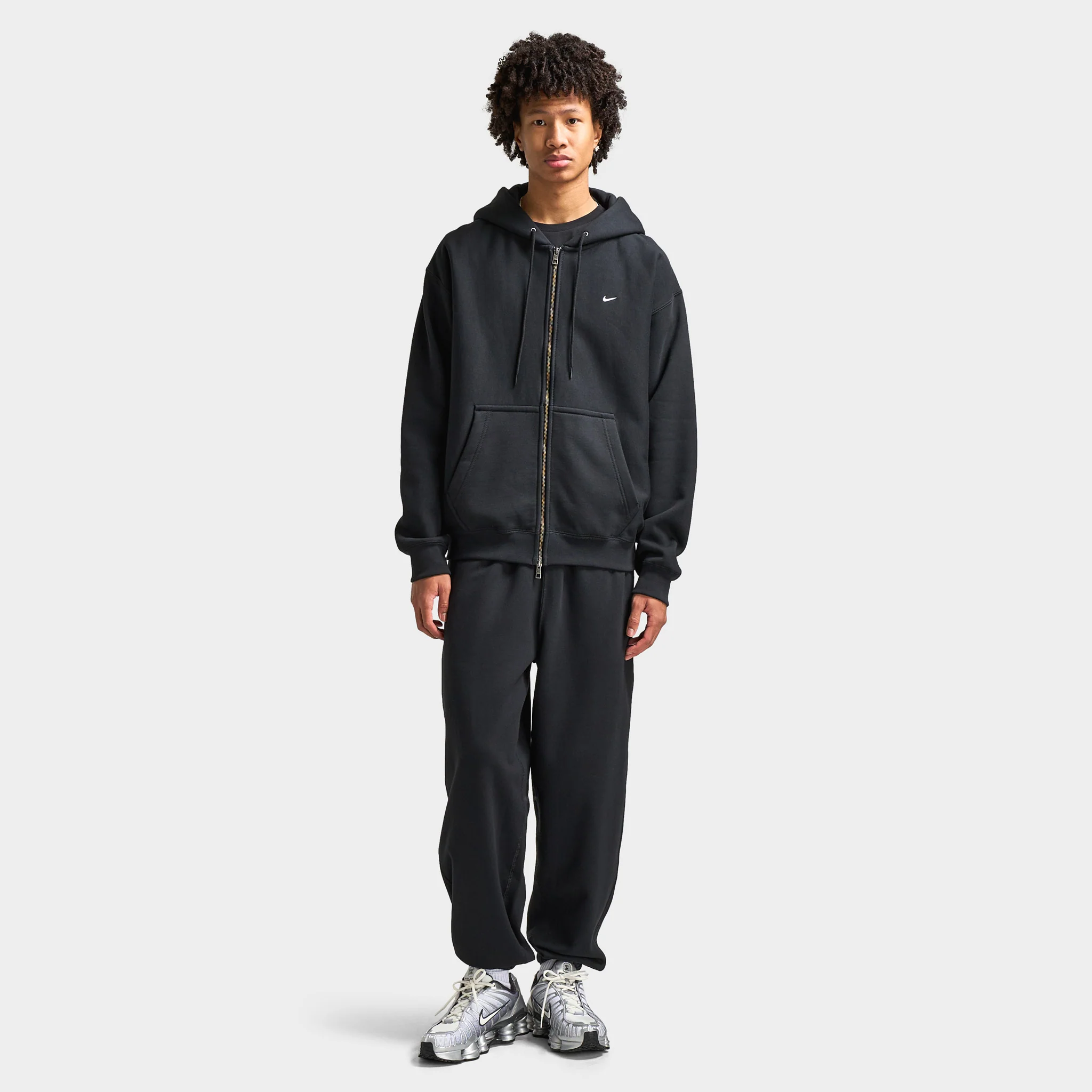 Nike Solo Swoosh Full-Zip Hoodie Black / White - Image 6