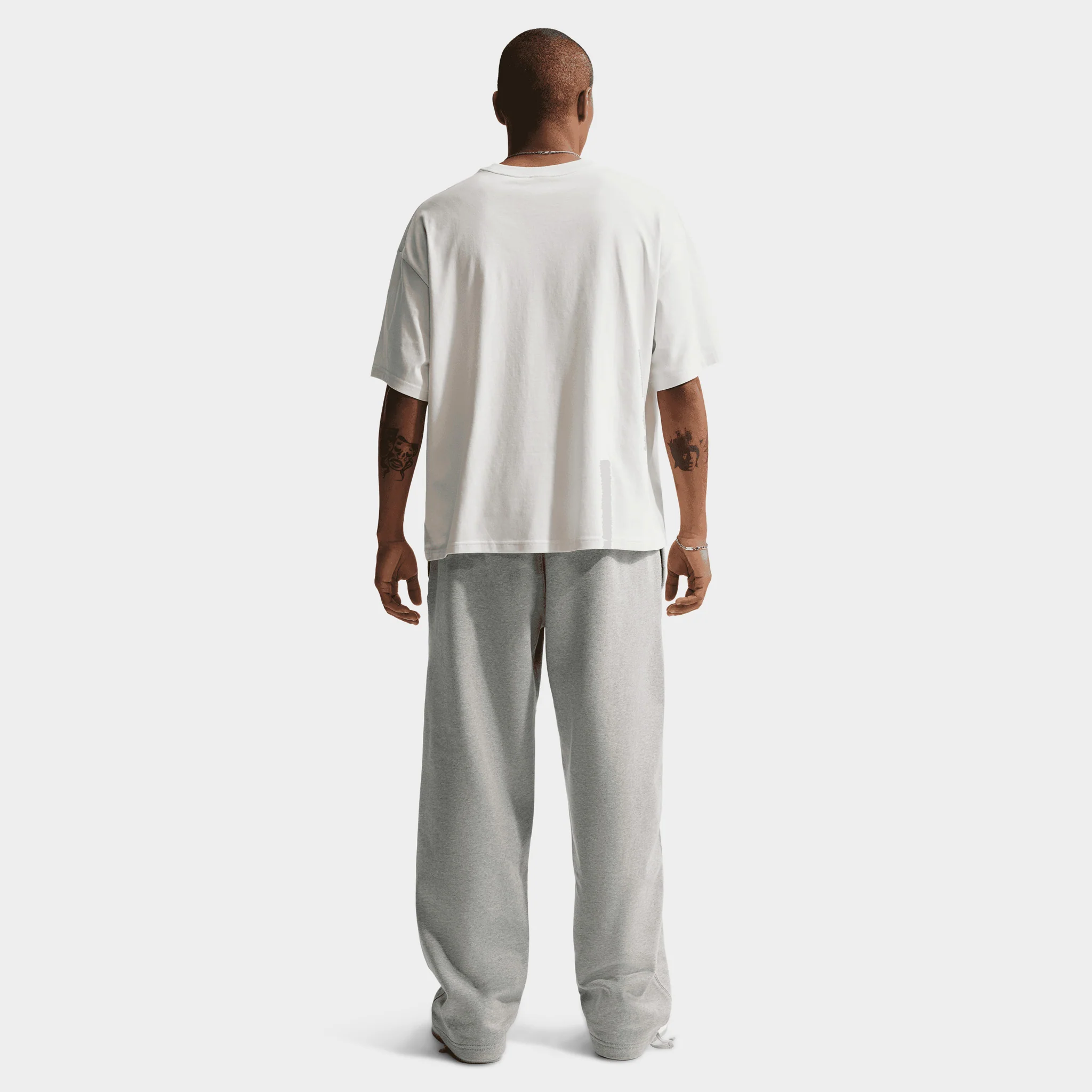 Nike Solo Swoosh Open Hem Fleece Pants / Grey Heather - Image 4
