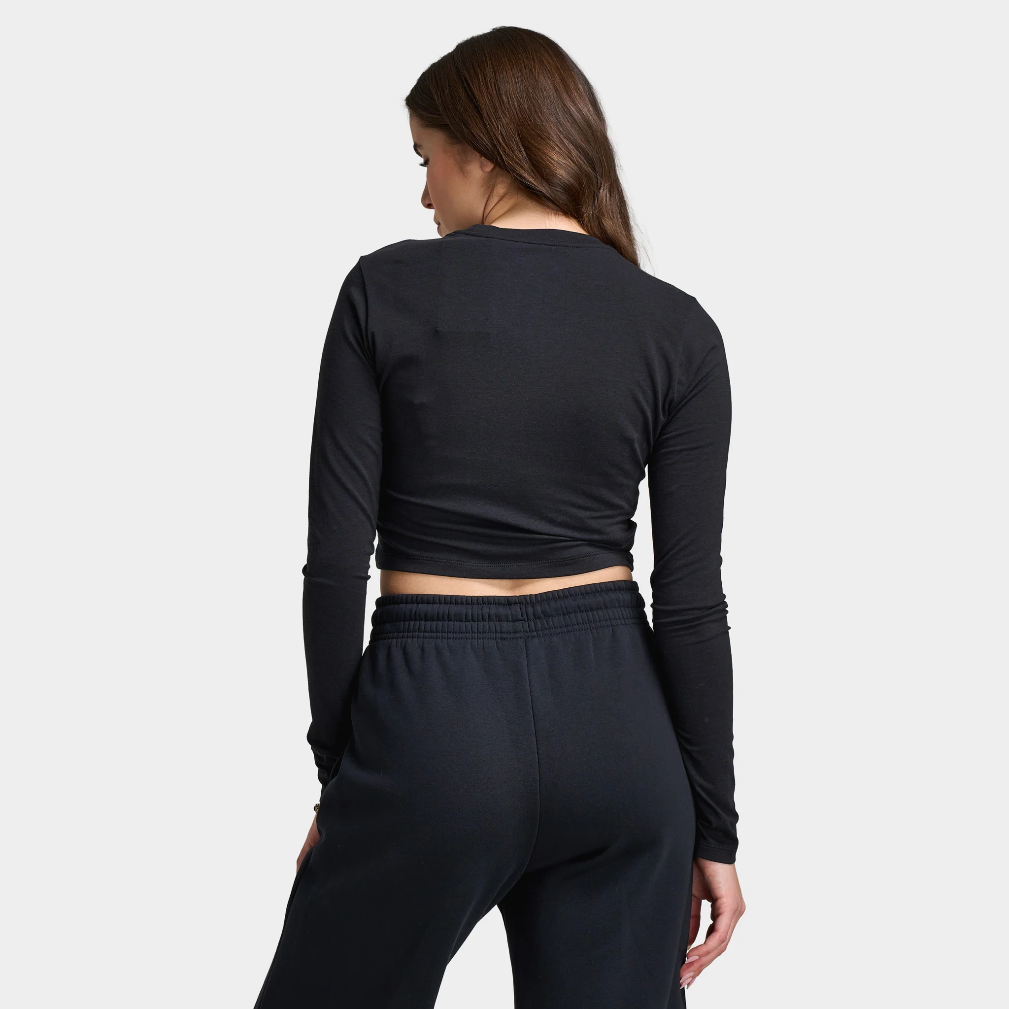 Nike Sporstwear Women's Chill Knit Long Sleeve Crop Black / Sail - Image 4