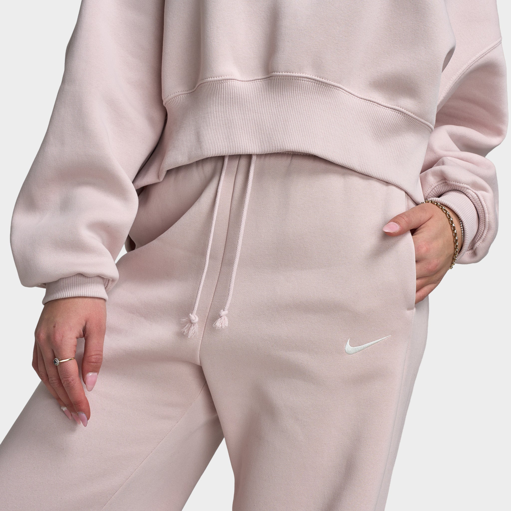 Nike Sporstwear Women's Phoenix Fleece High Rise Pants Wide / Silt Red - Image 5