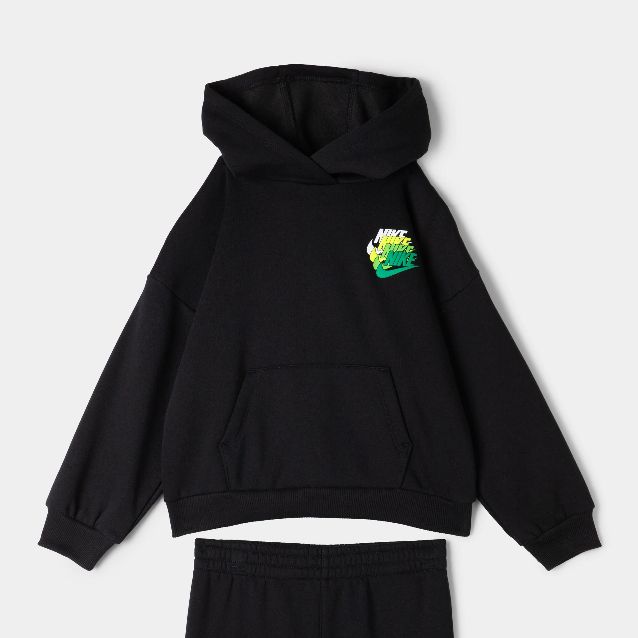 Nike Sportswear Children's Fleece Pullover Pant Set / Black - Image 4