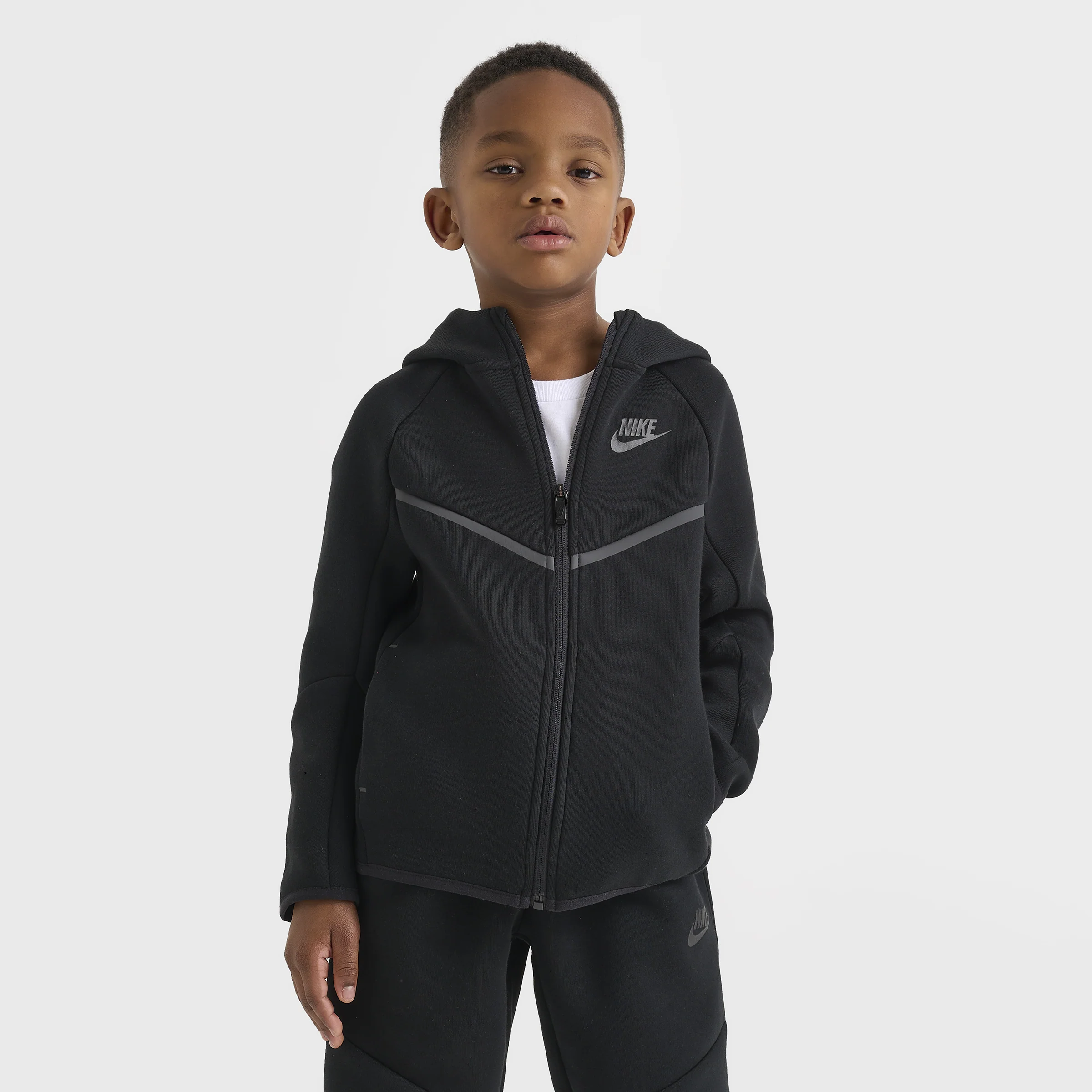 Nike Sportswear Children's Tech Fleece Full Zip Hoodie Set / Black - Image 4