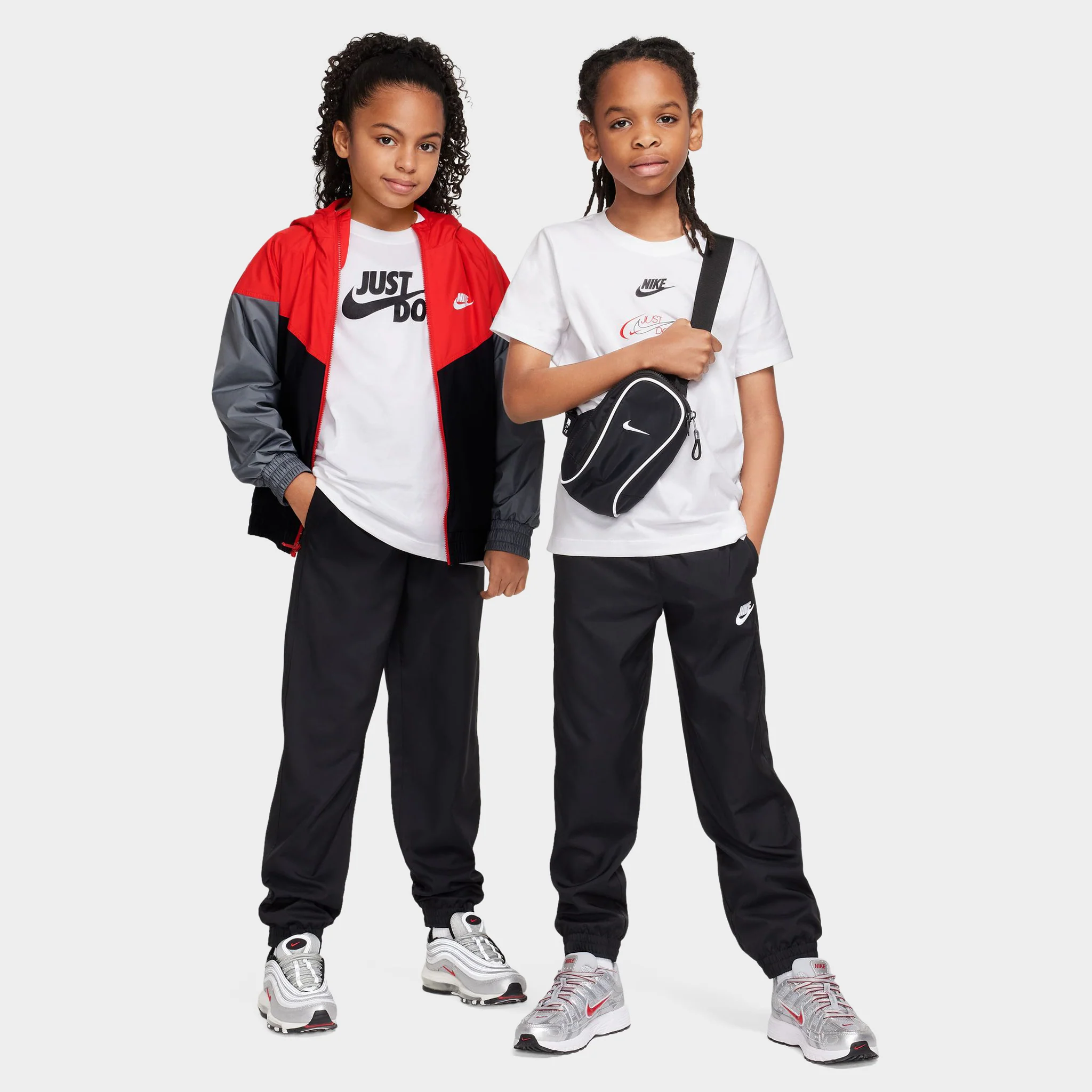 Nike Sportswear Club Juniors' Woven Joggers Black / White - Image 6