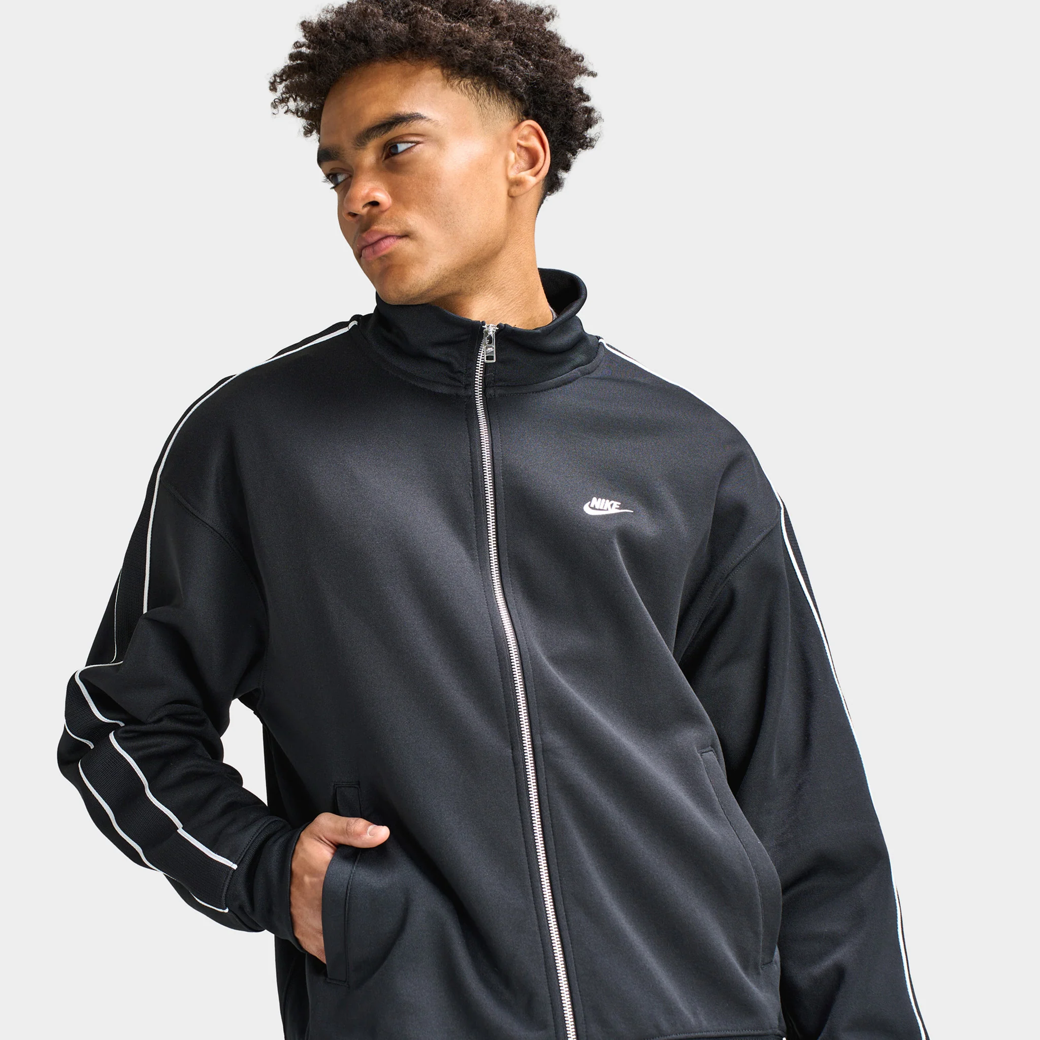 Nike Sportswear Club Oversized Knit Tracksuit Jacket / Black - Image 4