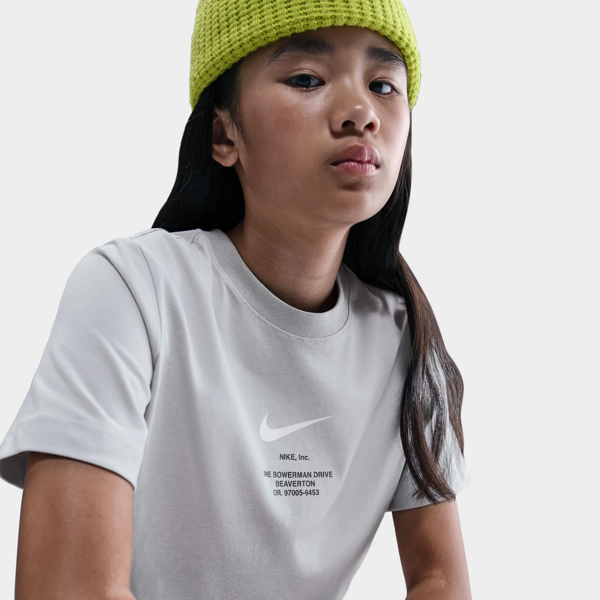 Nike Sportswear Junior Boys' Athletic Tee Light Smoke Grey / White - Image 4