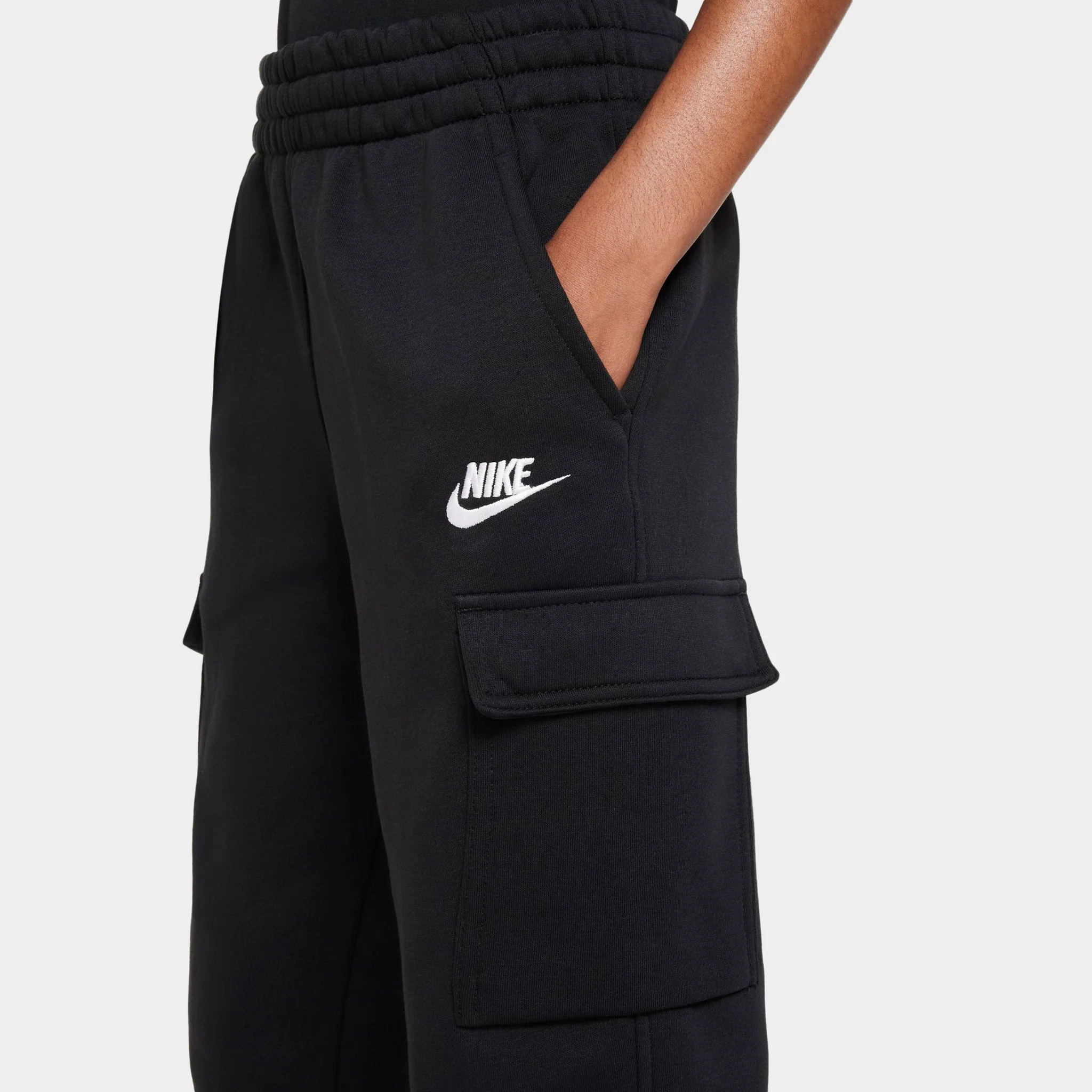 Nike Sportswear Junior Boys' Club Fleece Cargo Joggers Black / White - Image 3