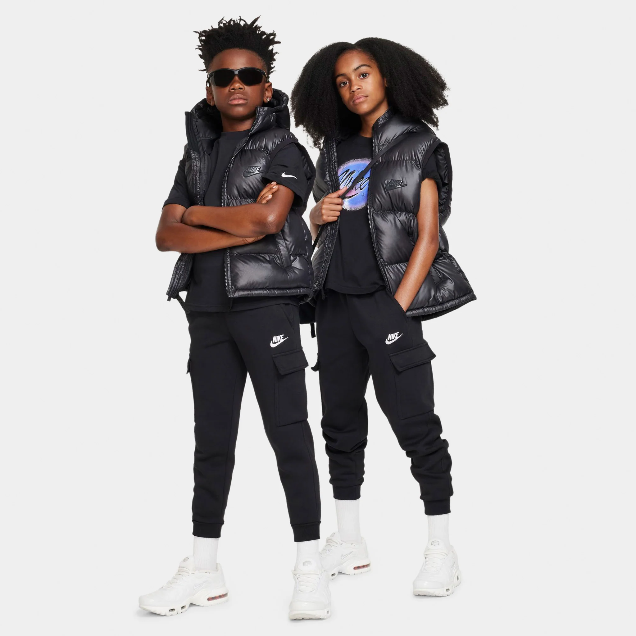 Nike Sportswear Junior Boys' Club Fleece Cargo Joggers Black / White - Image 5