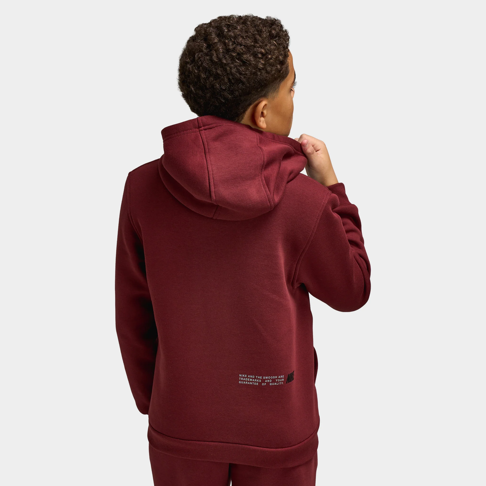 Nike Sportswear Junior Boys' Club Fleece Hoodie BRND NRG / Dark Team Red - Image 2