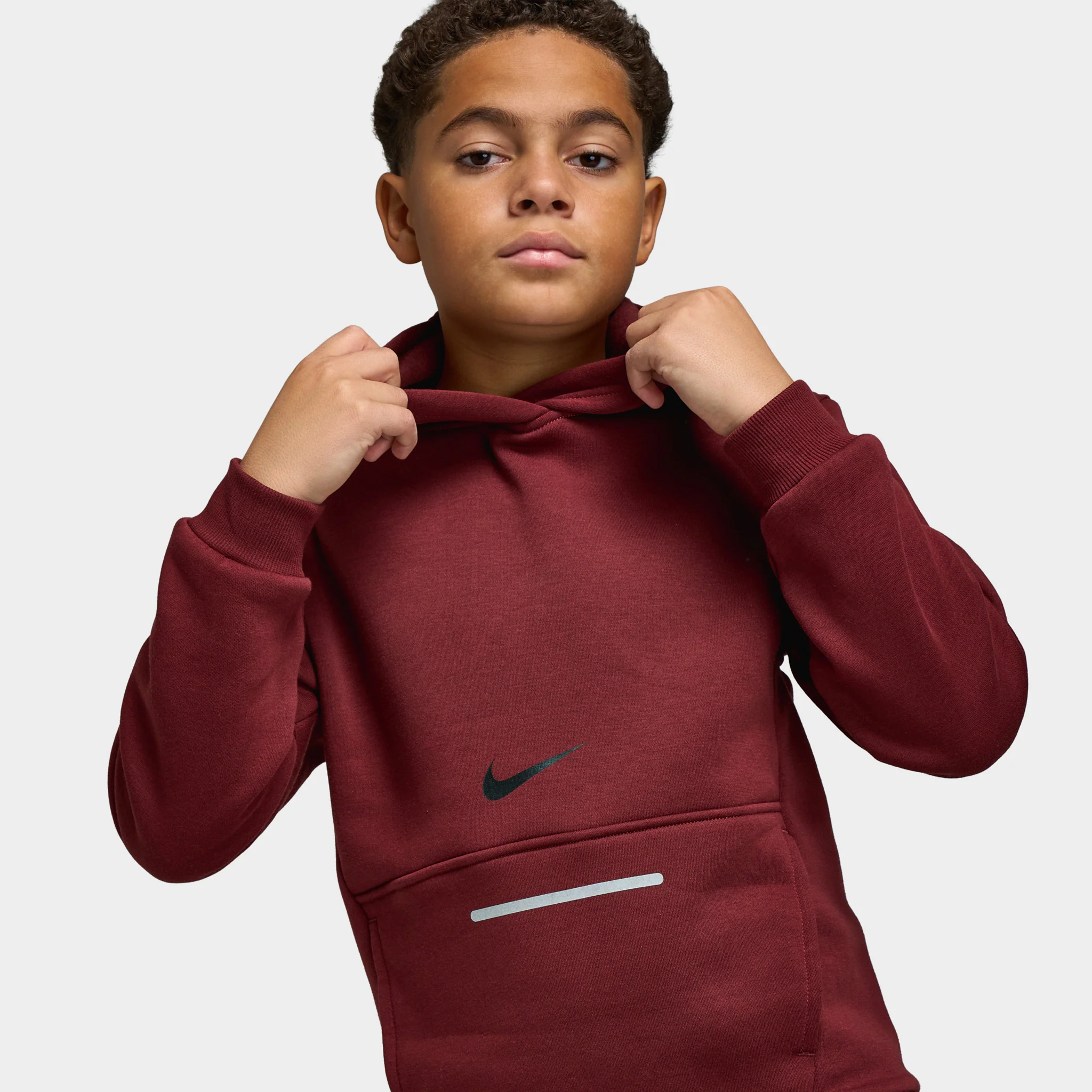 Nike Sportswear Junior Boys' Club Fleece Hoodie BRND NRG / Dark Team Red - Image 3