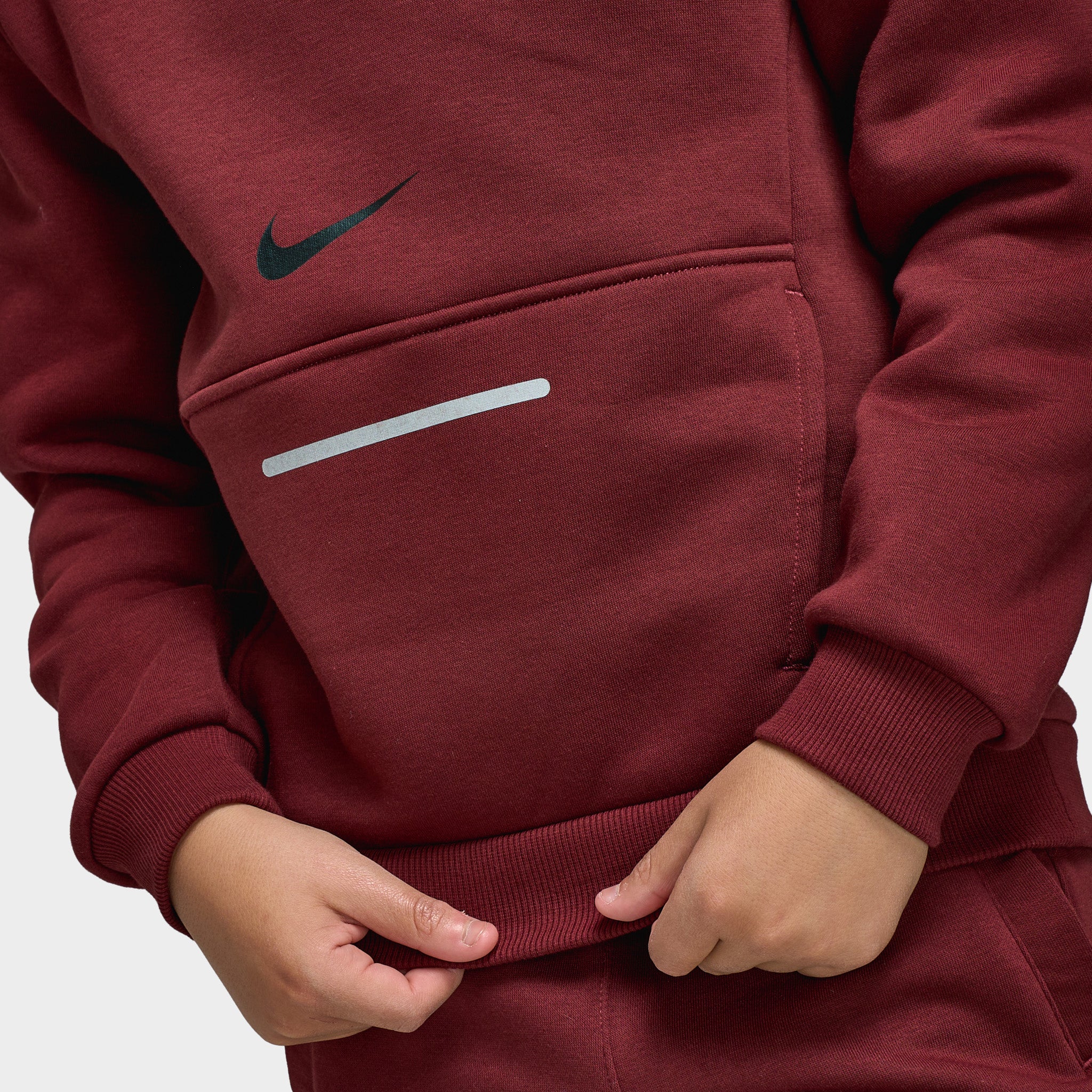 Nike Sportswear Junior Boys' Club Fleece Hoodie BRND NRG / Dark Team Red - Image 4