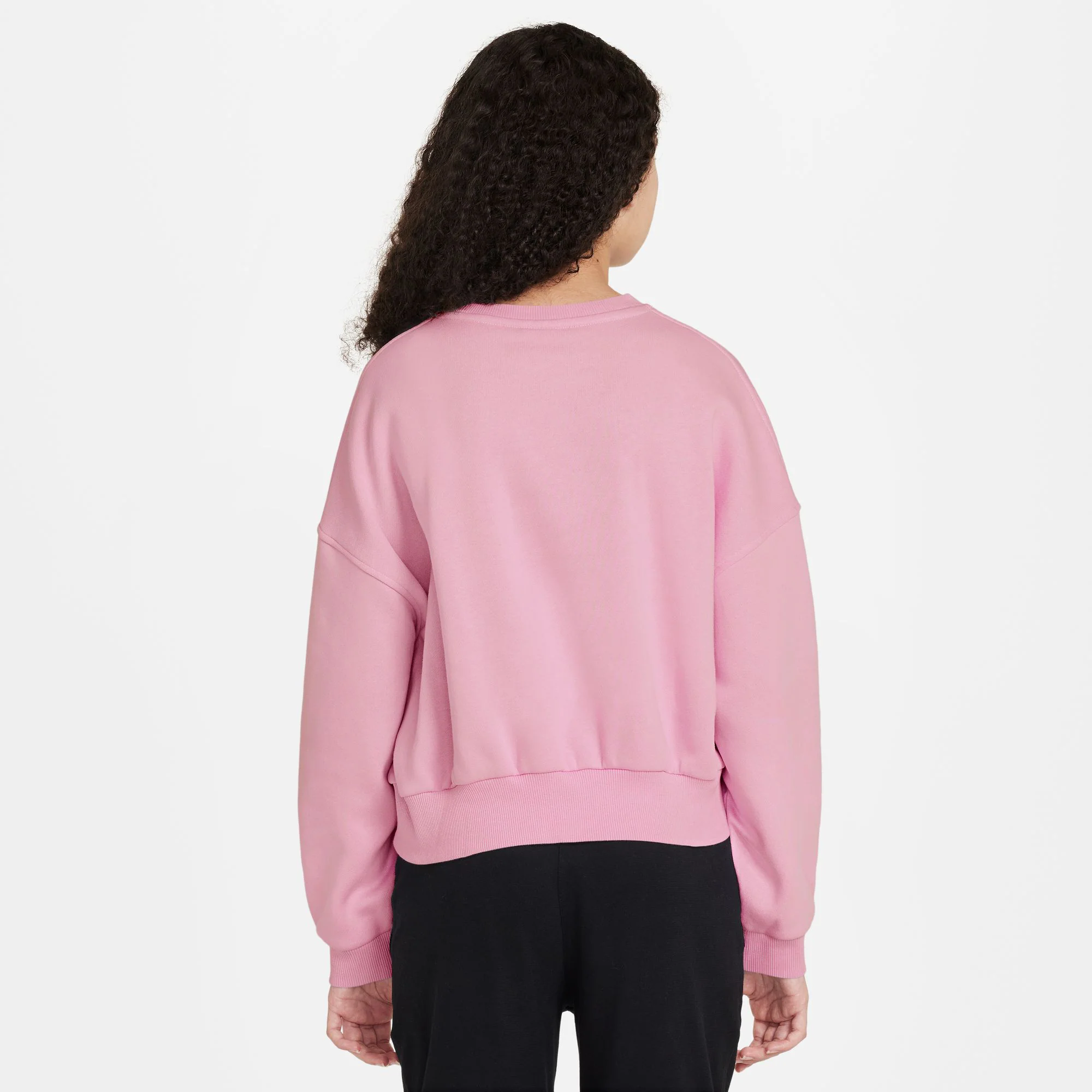 Nike Sportswear Junior Girls' Club FLeece Boxy Crew / Med Soft Pink - Image 2