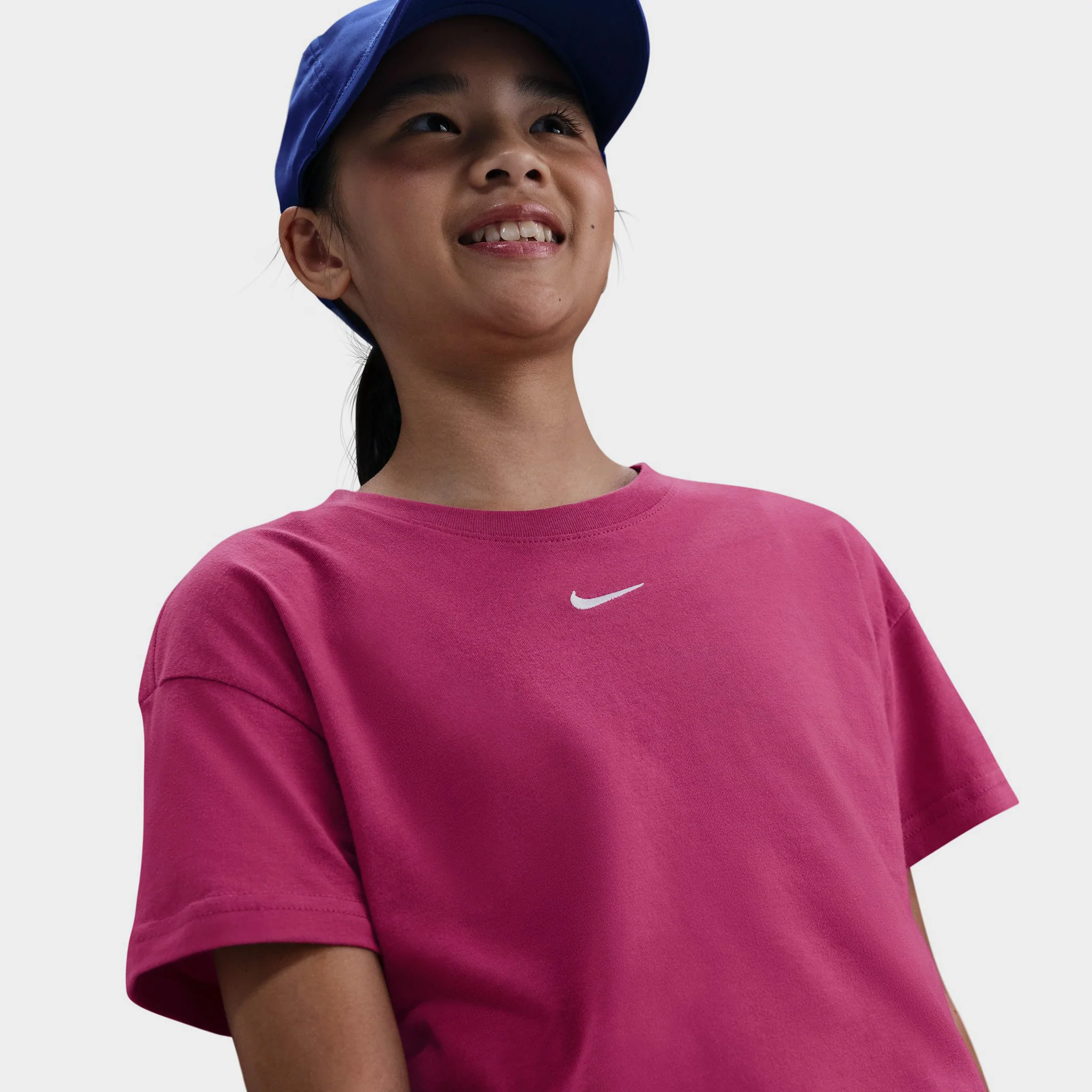 Nike Sportswear Junior Girls' Essential Boxy Tee / Sweet Beet - Image 3