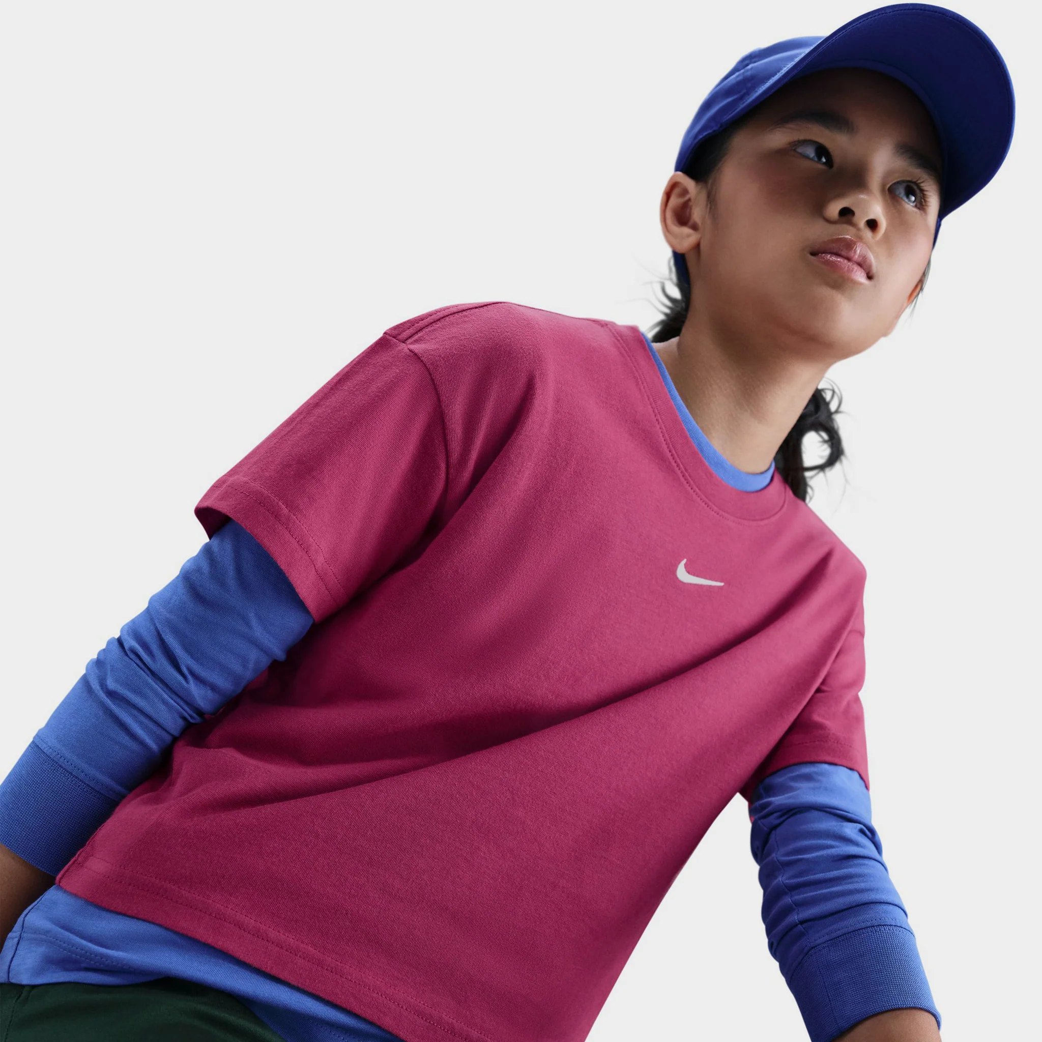 Nike Sportswear Junior Girls' Essential Boxy Tee / Sweet Beet - Image 4