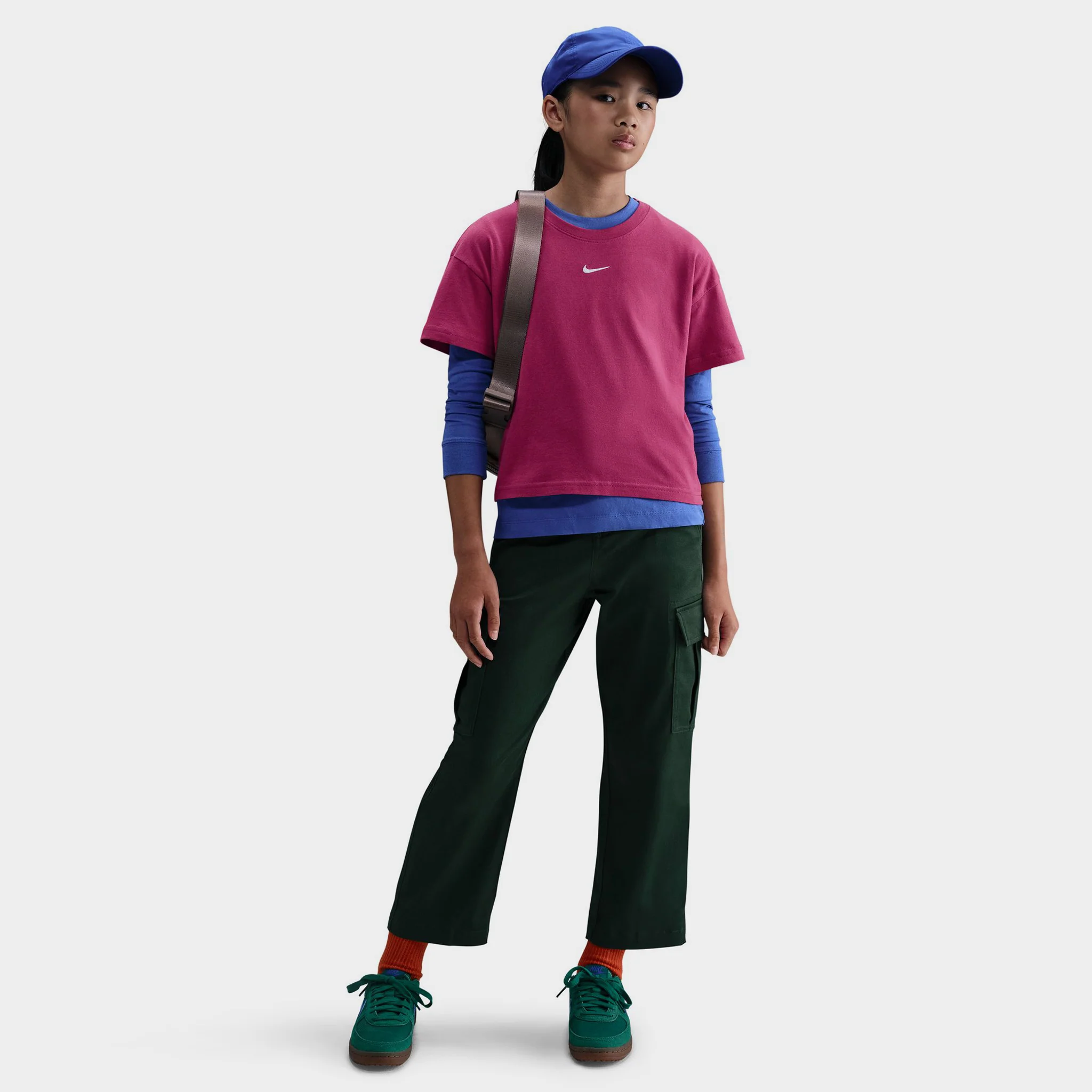 Nike Sportswear Junior Girls' Essential Boxy Tee / Sweet Beet - Image 6